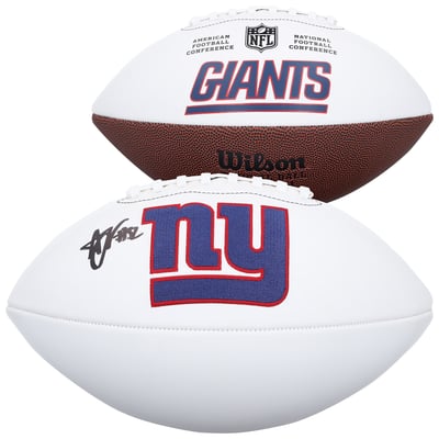 Arvell Reese New York Giants Autographed Fanatics Authentic Wilson White Panel Football