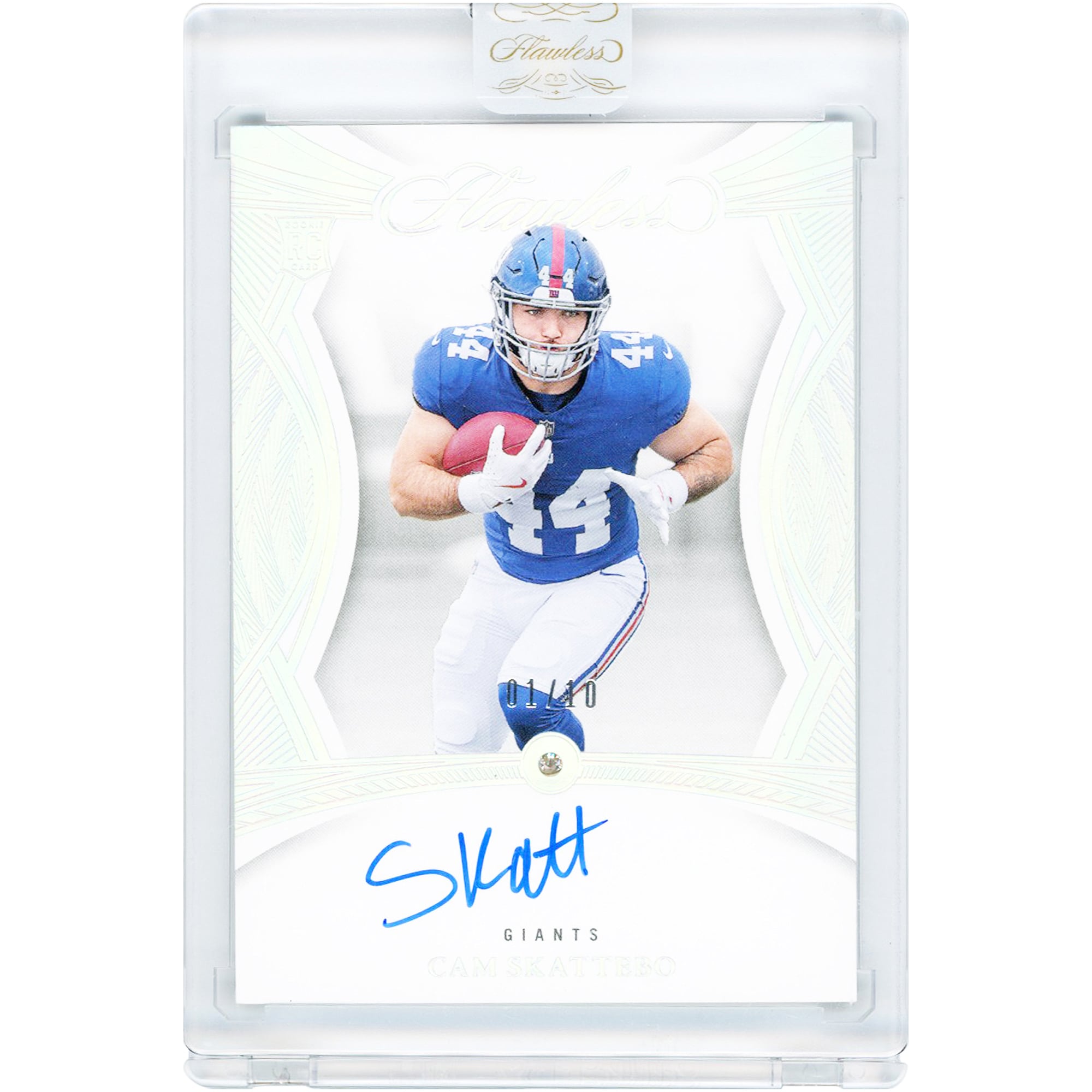 Cam Skattebo New York Giants Autographed 2025 Panini Flawless Diamond Gem Relic #RGS-CSO #1/10 Rookie Card