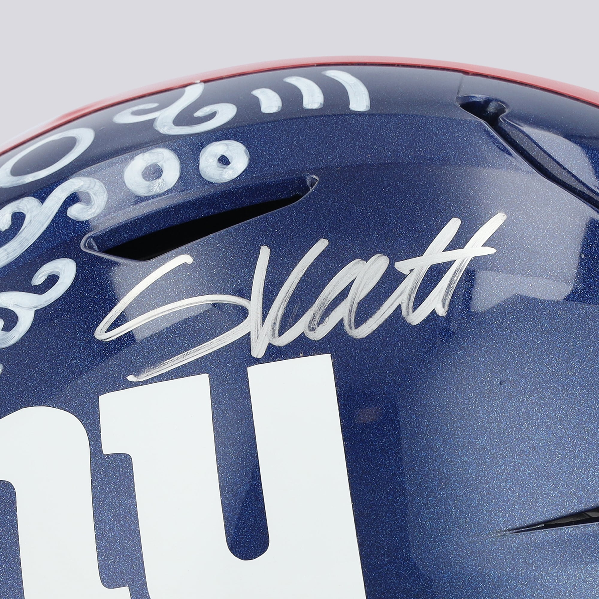 Casque Riddell Speed ​​Flex Authentic autographié par Cam Skattebo (New York Giants) - Illustration d'Alex Alpert - Édition limitée n° 1/1 - UW25