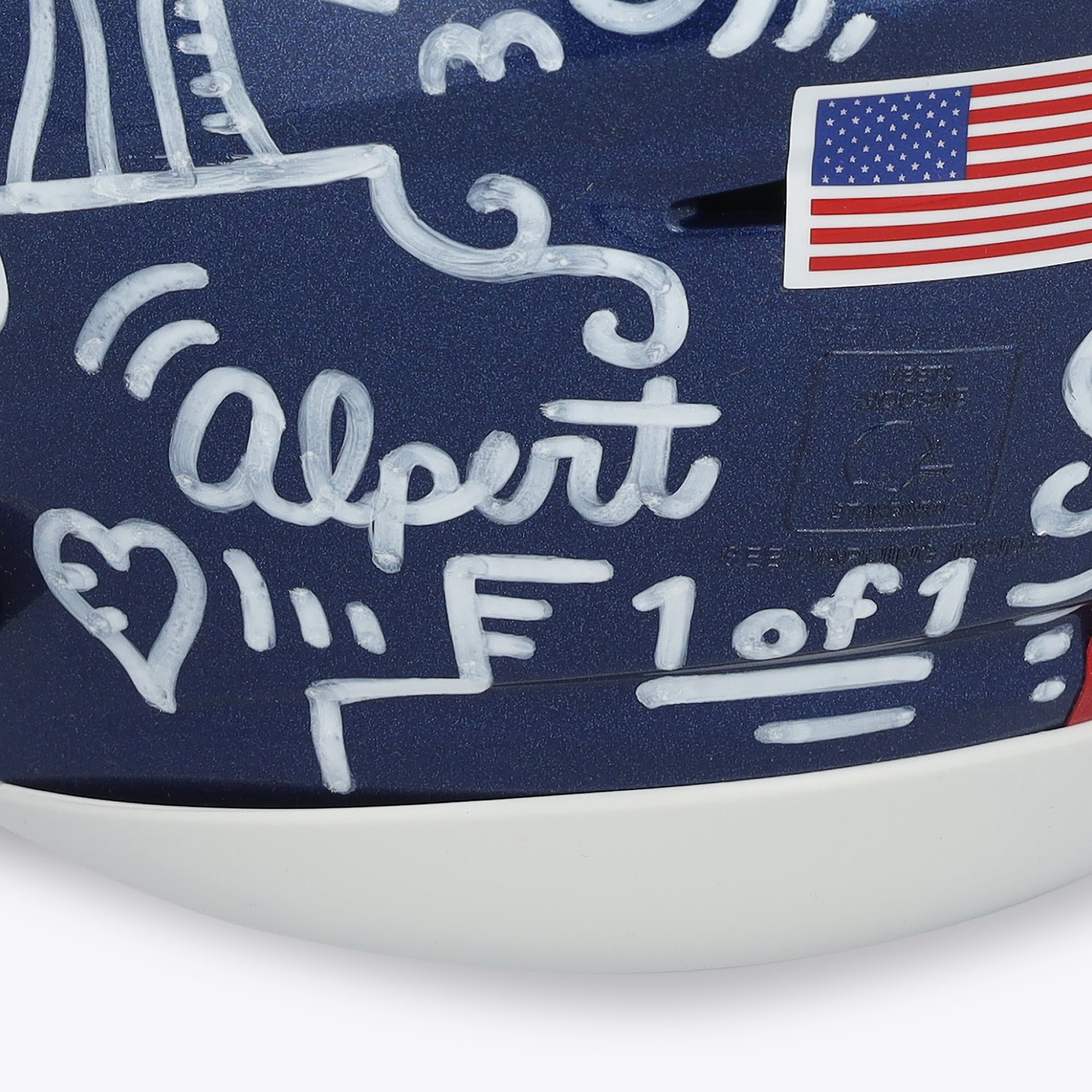 Casque Riddell Speed ​​Flex Authentic autographié par Cam Skattebo (New York Giants) - Illustration d'Alex Alpert - Édition limitée n° 1/1 - UW25