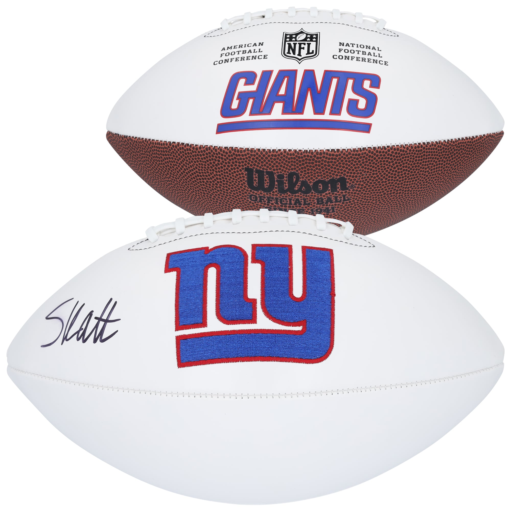 Cam Skattebo New York Giants Autographed Wilson White Panel Football