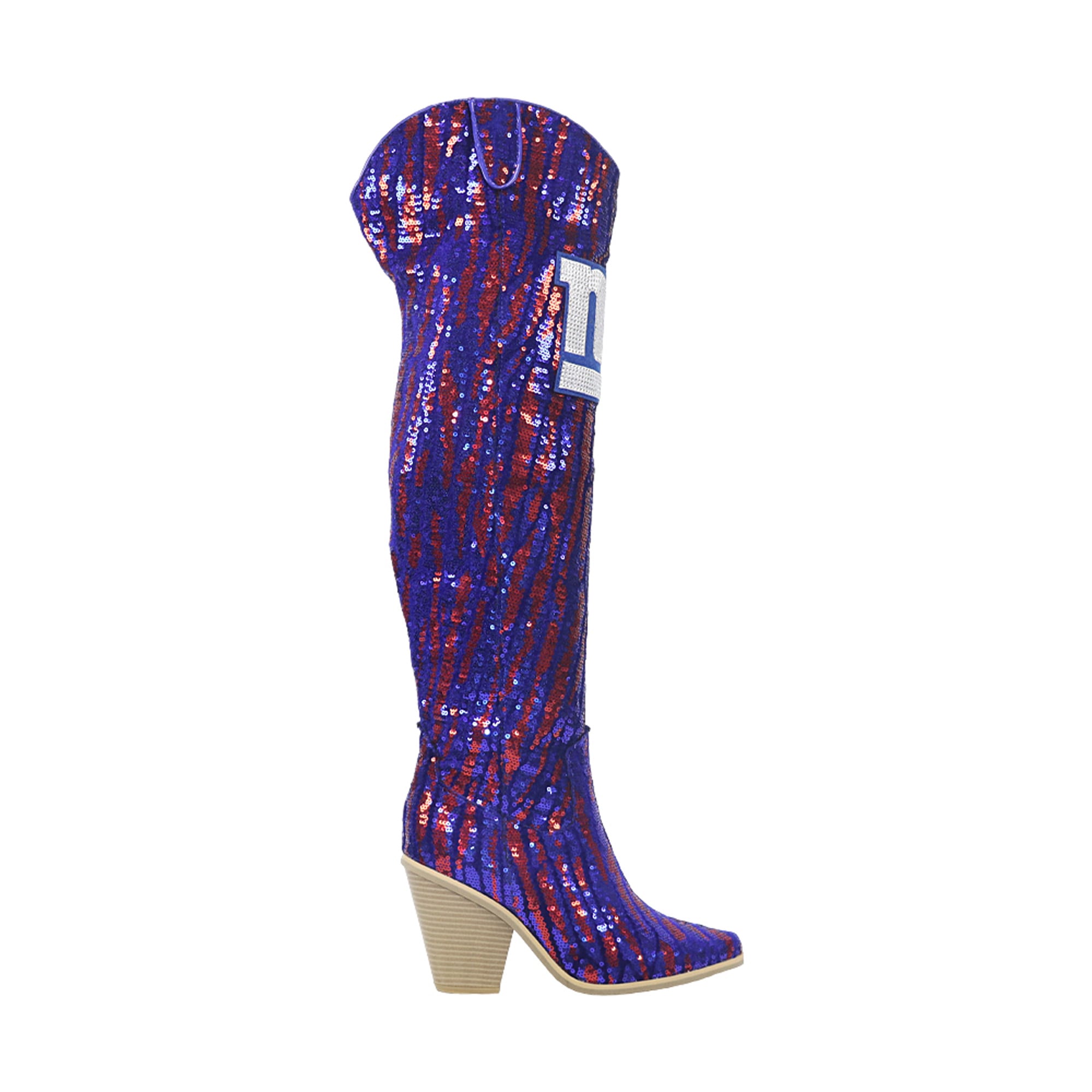 Cuce New York Giants Over-the-Knee Two-Tone Sequin Boots