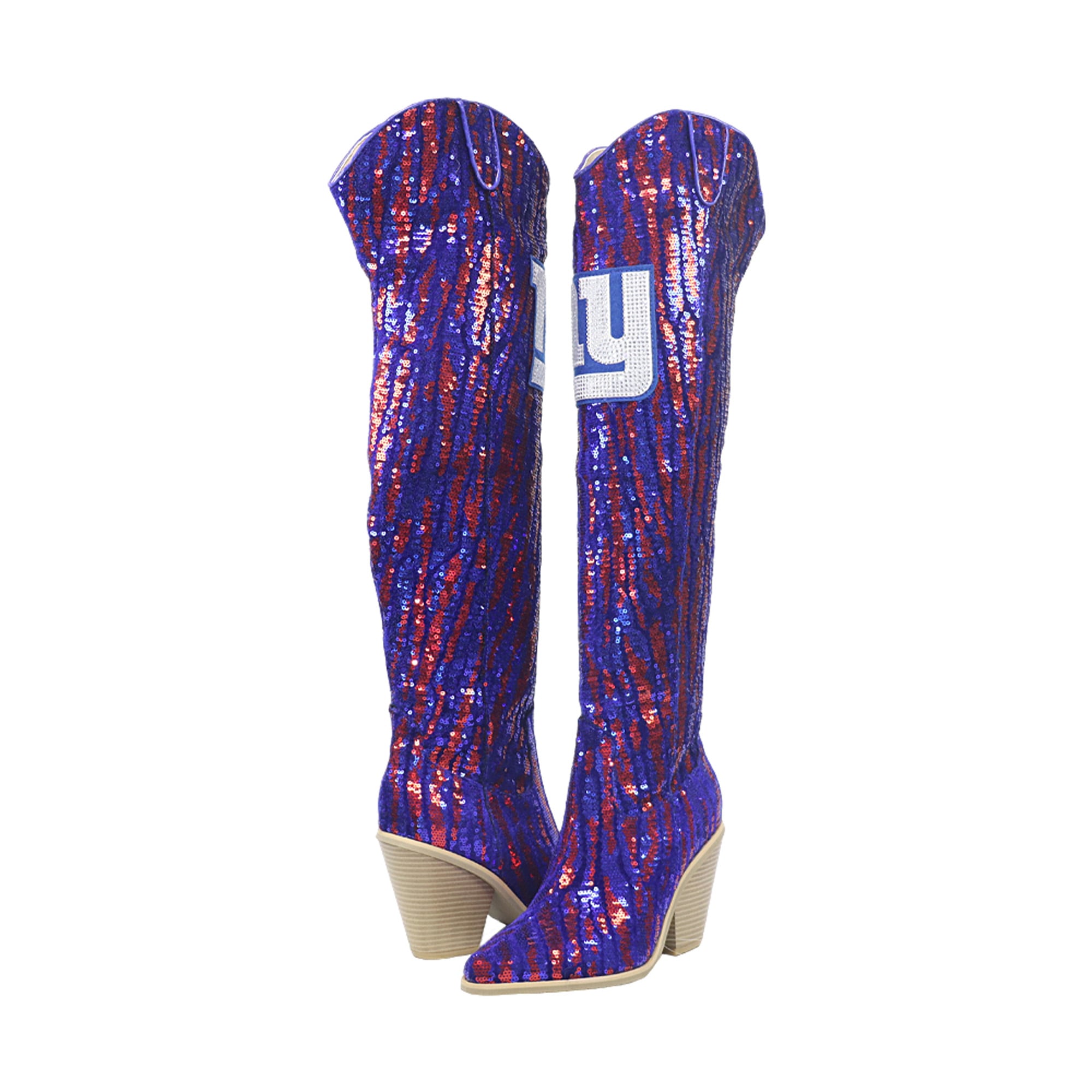 Cuce New York Giants Over-the-Knee Two-Tone Sequin Boots