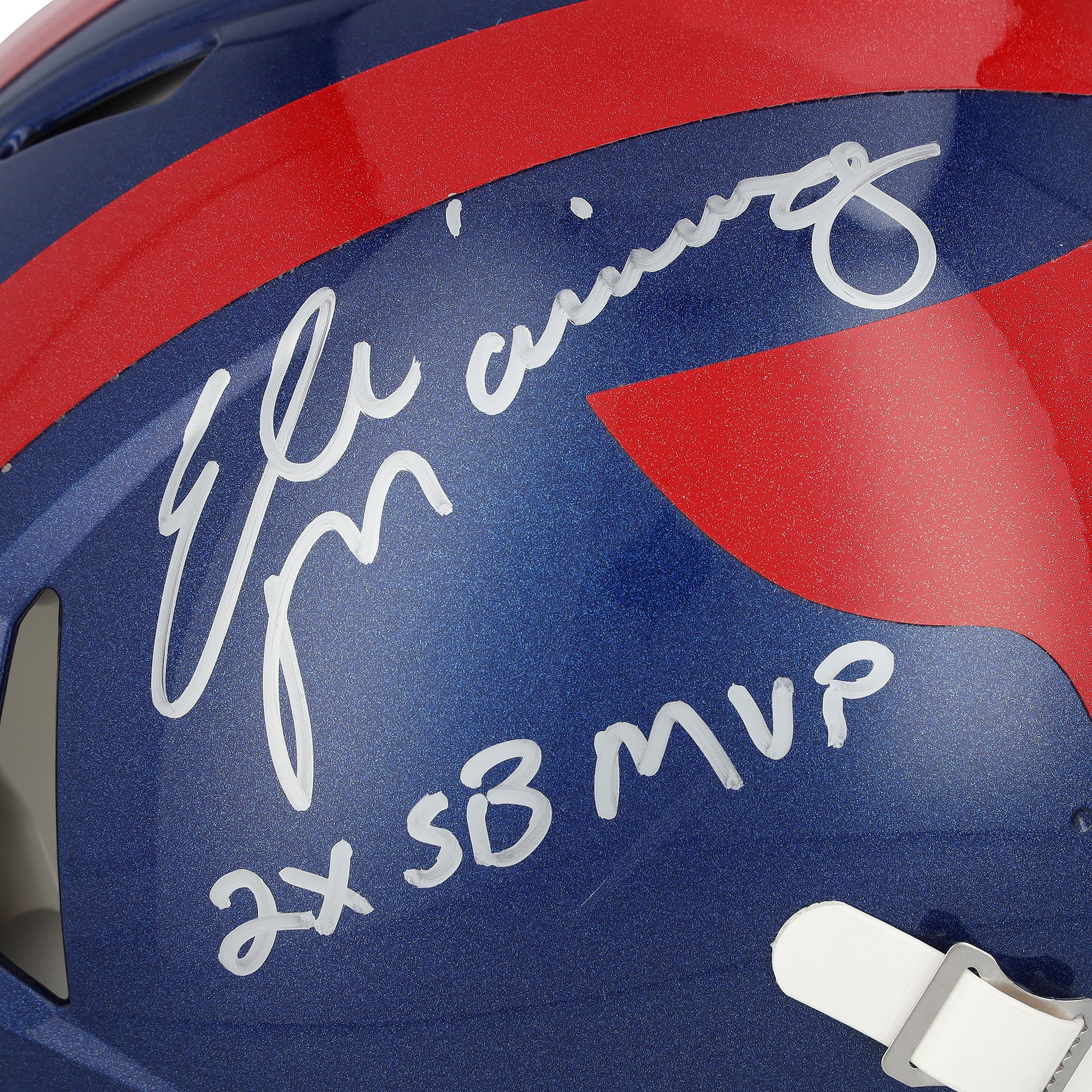 Casque Riddell Alternate Speed ​​Authentic 2024 autographié par Eli Manning des New York Giants avec inscription « 2x MVP du Super Bowl »