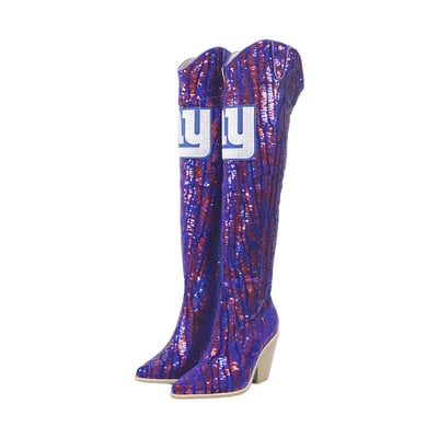  New York Giants FABGATING by Cuce Over-the-Knee Two-Tone Sequin Boots