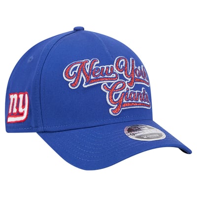 New York Giants New Era Girls' Glitz A-Frame 9FORTY Adjustable Hat - Royal