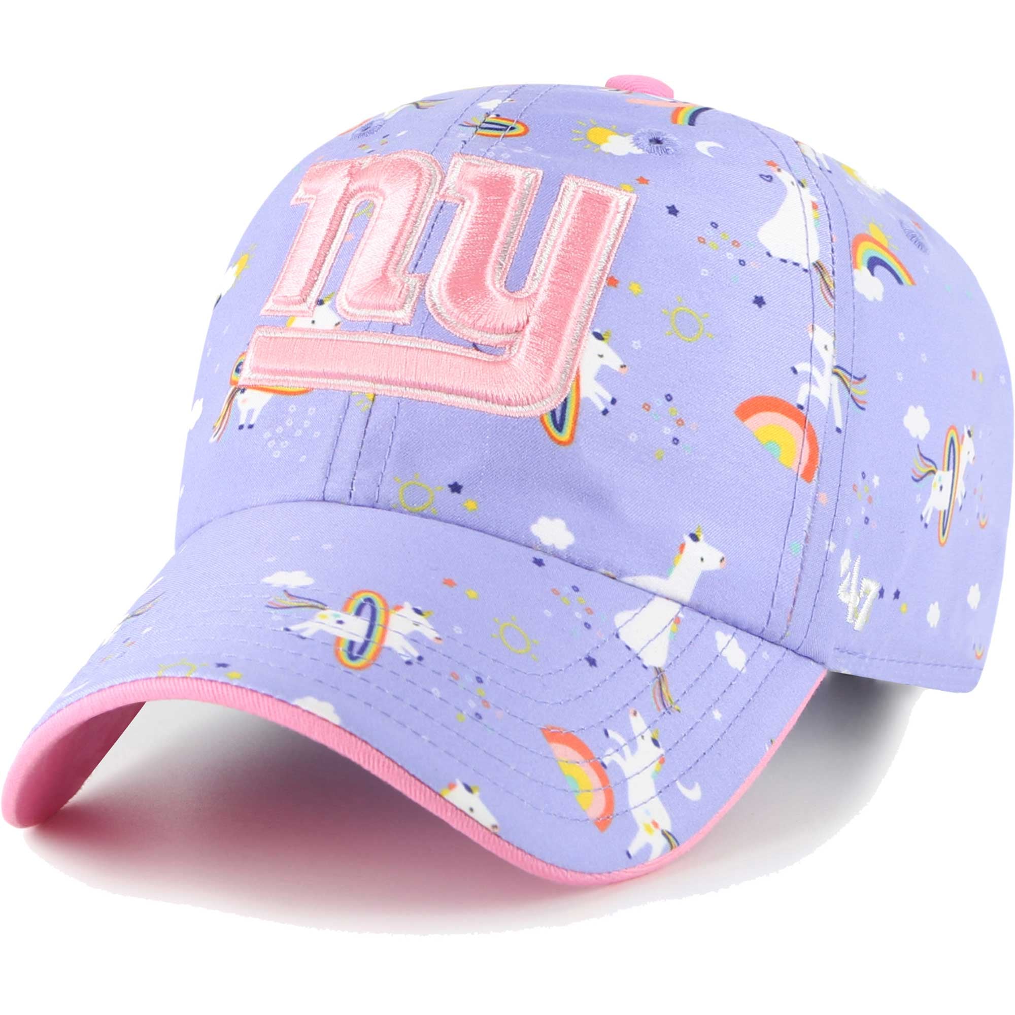 Chapeau ajustable licorne New York Giants lavande pour filles d'âge préscolaire '47