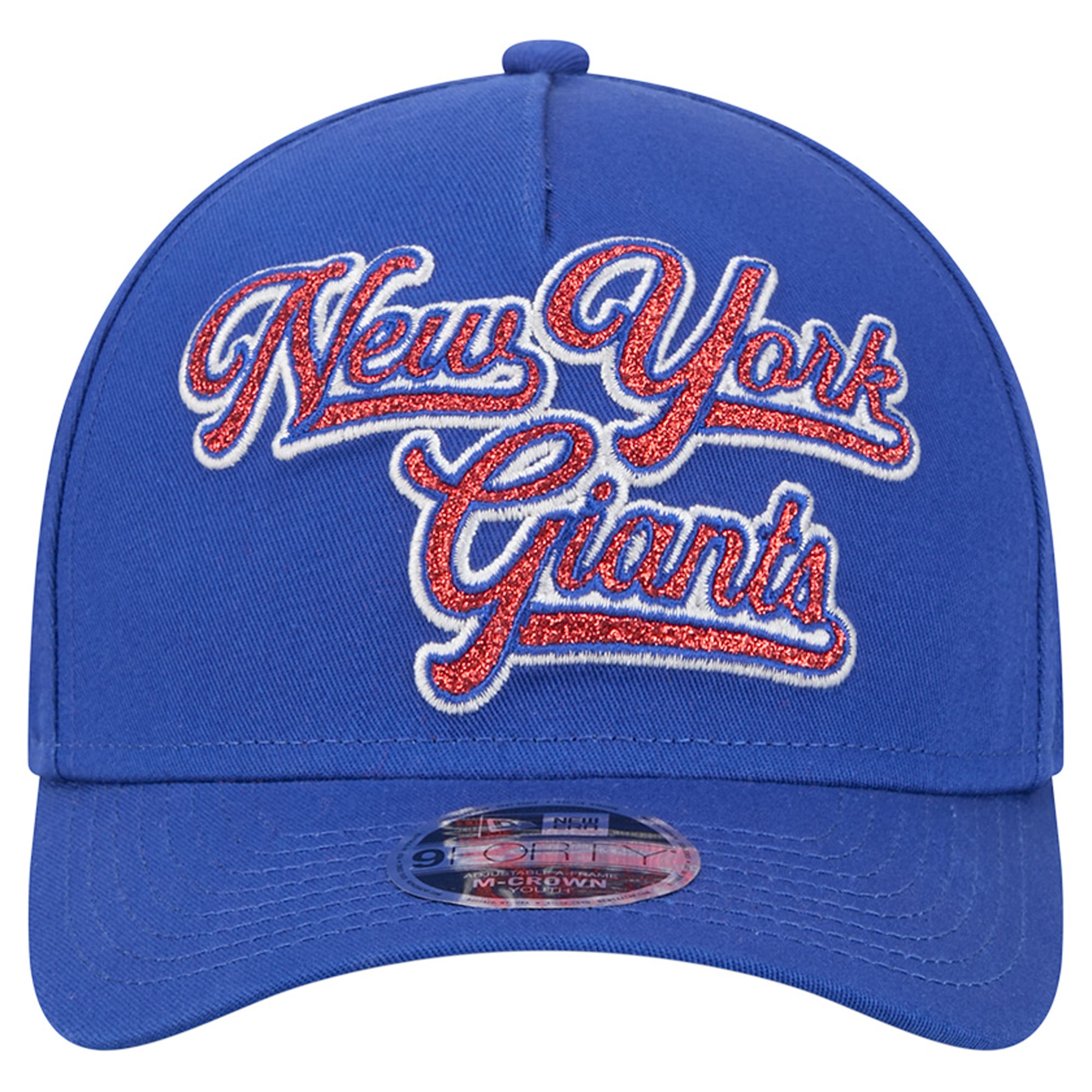 Casquette ajustable New Era Royal New York Giants Glitz 9FORTY pour filles et jeunes