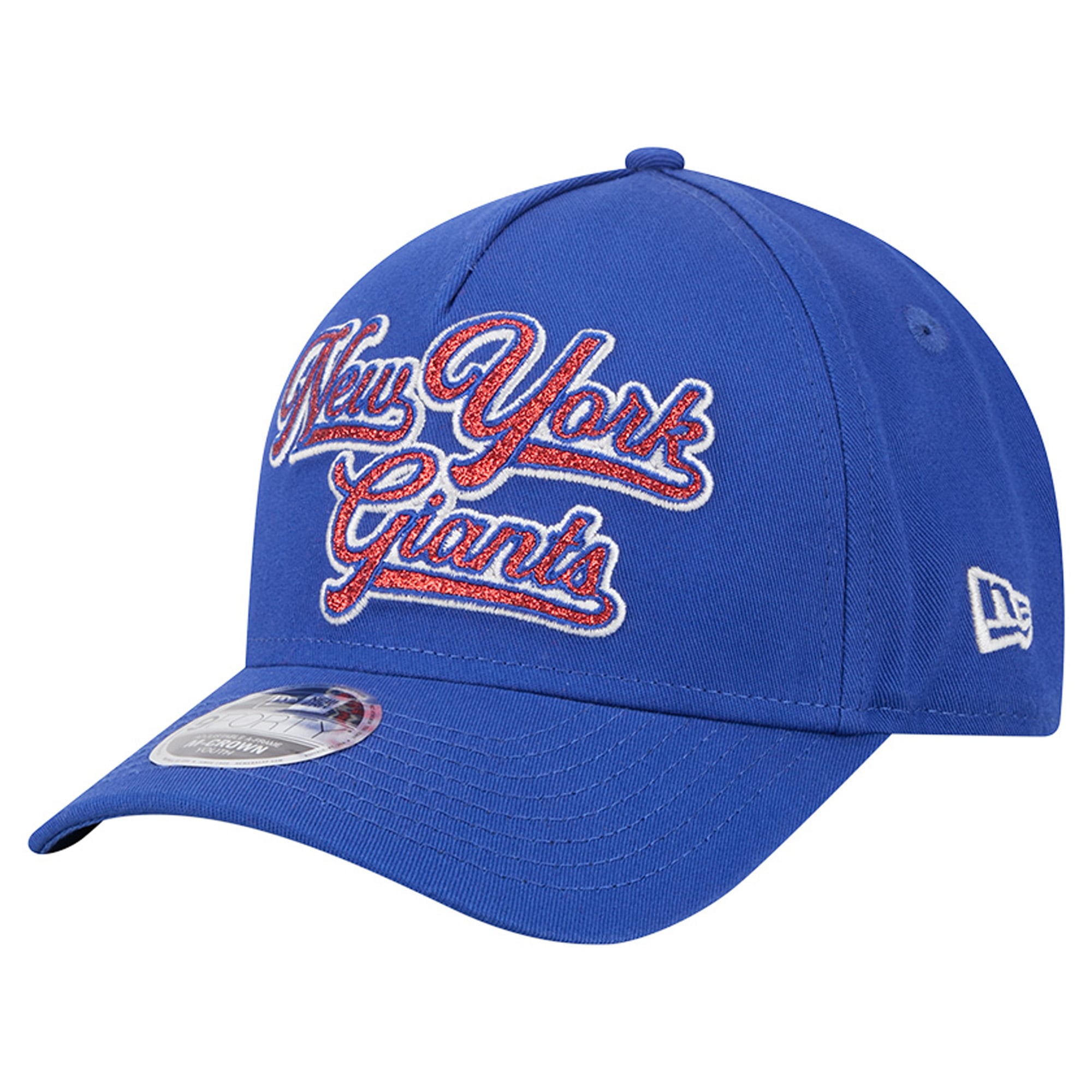 Casquette ajustable New Era Royal New York Giants Glitz 9FORTY pour filles et jeunes