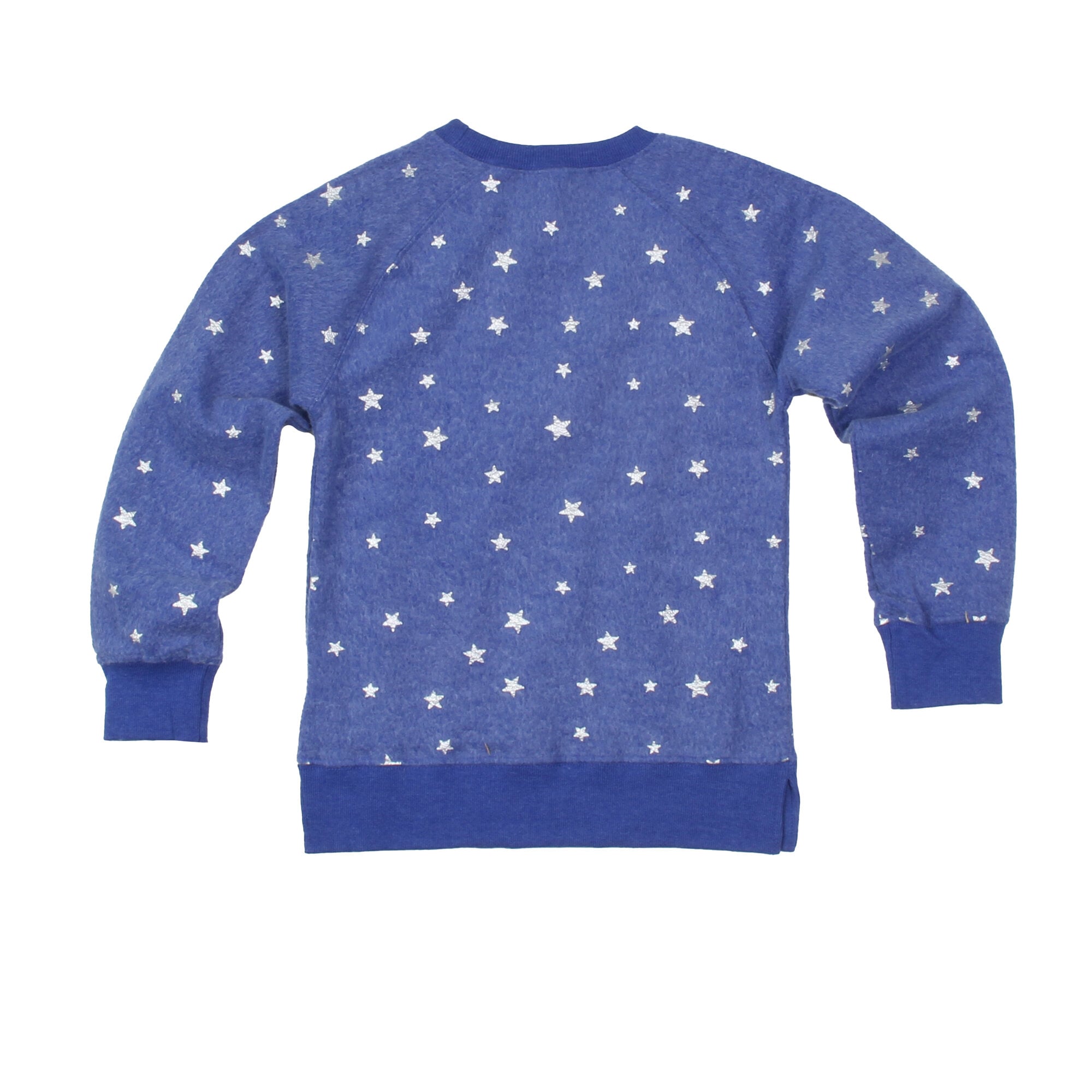 Girls Youth Wes & Willy  Royal New York Giants Shimmer Star Reverse Sweatshirt
