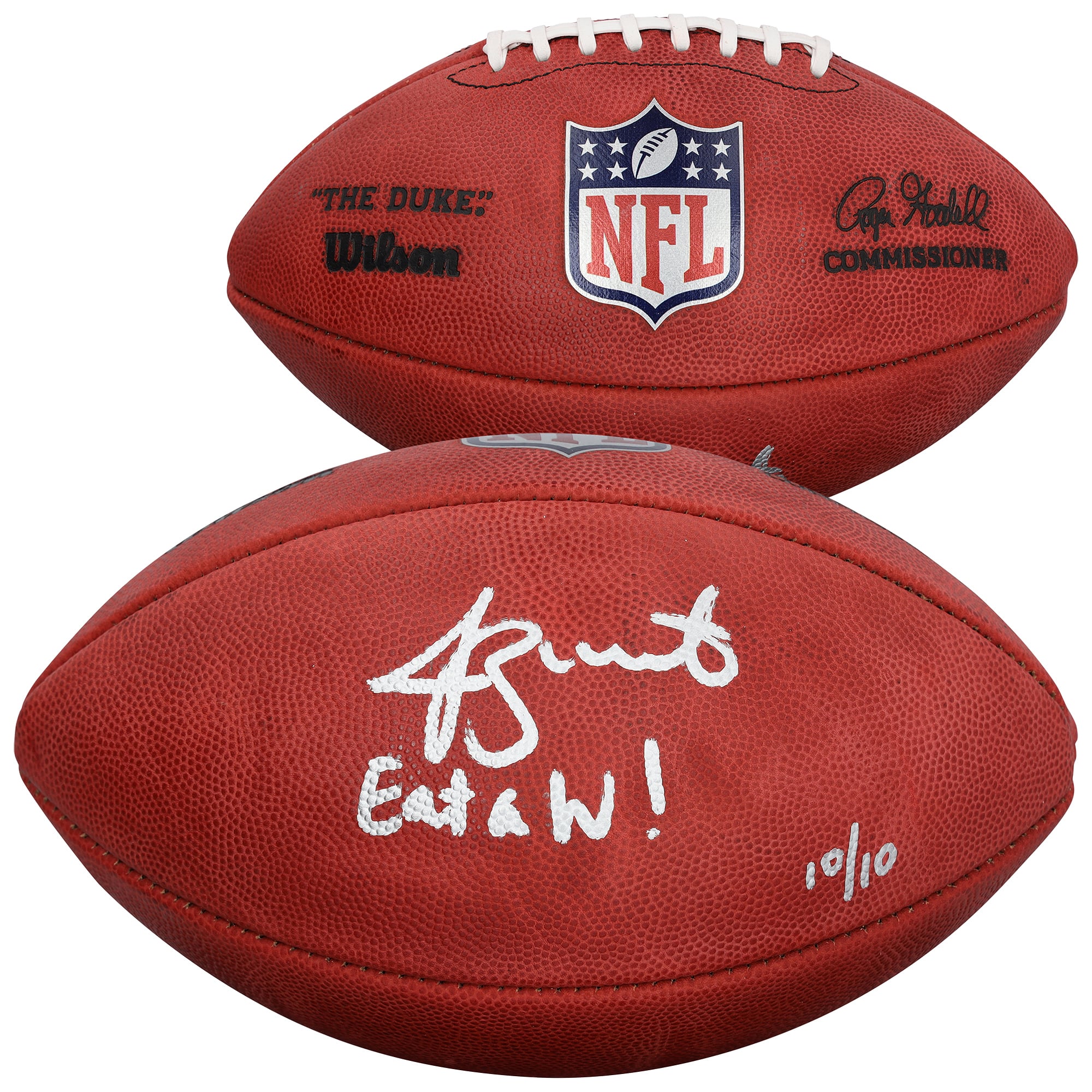 Ballon de football américain Duke, autographié par Jameis Winston (New York Giants), avec inscription « Eat A W