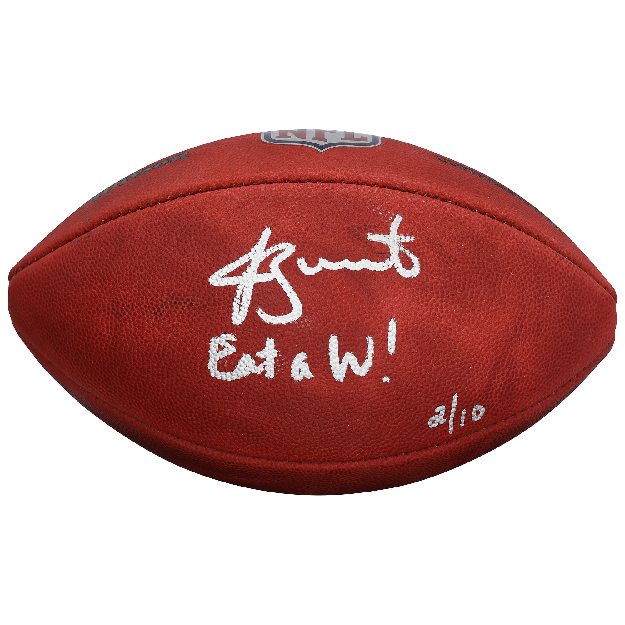 Ballon de football américain Duke, autographié par Jameis Winston (New York Giants), en couleurs, avec l'inscription « Eat A W ! » - Édition limitée à 10 exemplaires