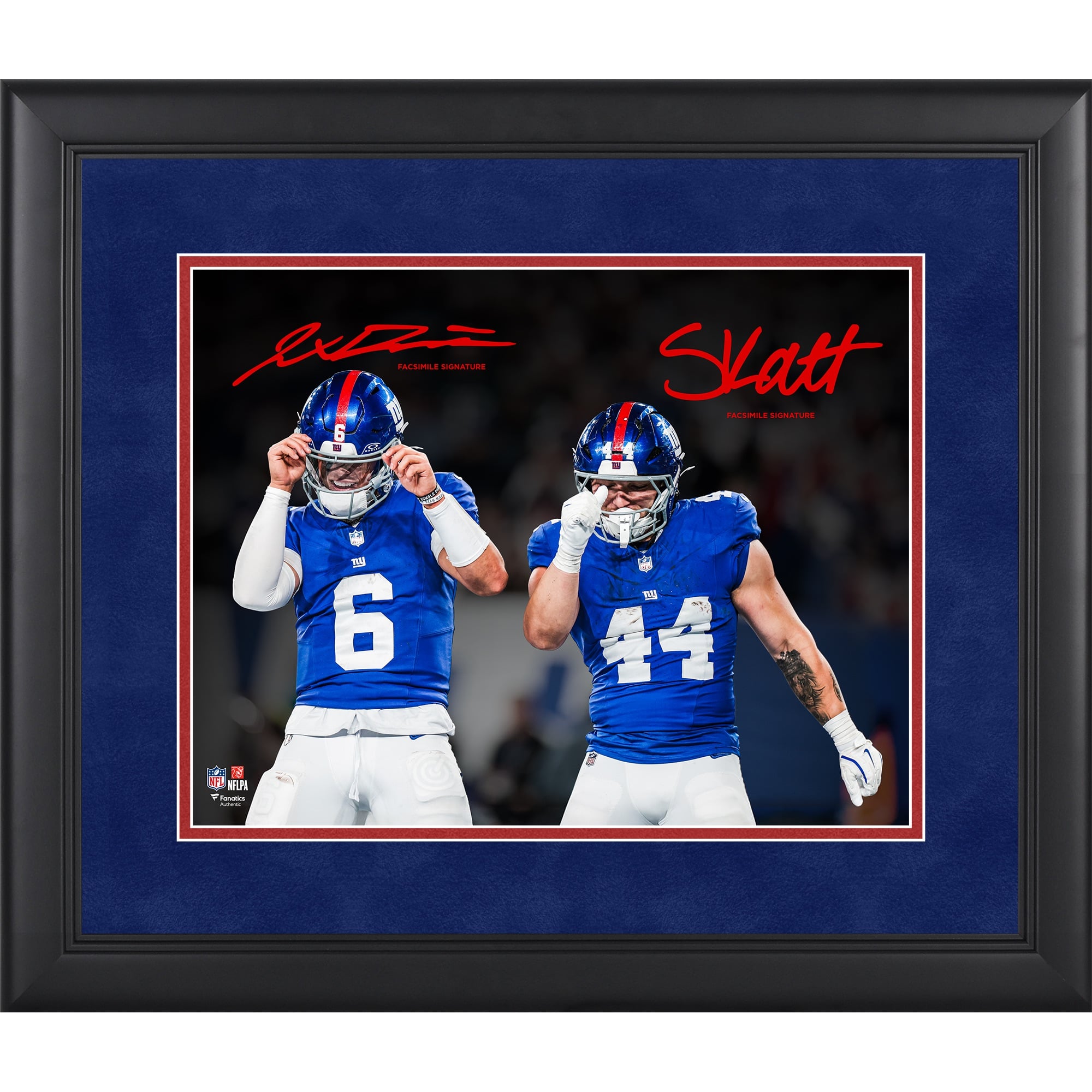 Jaxson Dart & Cam Skattebo New York Giants Facsimile Signature Framed 11" x 14" Spotlight Photograph