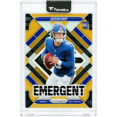 Jaxson Dart New York Giants 2025 Panini Prizm Emergent Gold Prizm #6 #8/10 Rookie Card