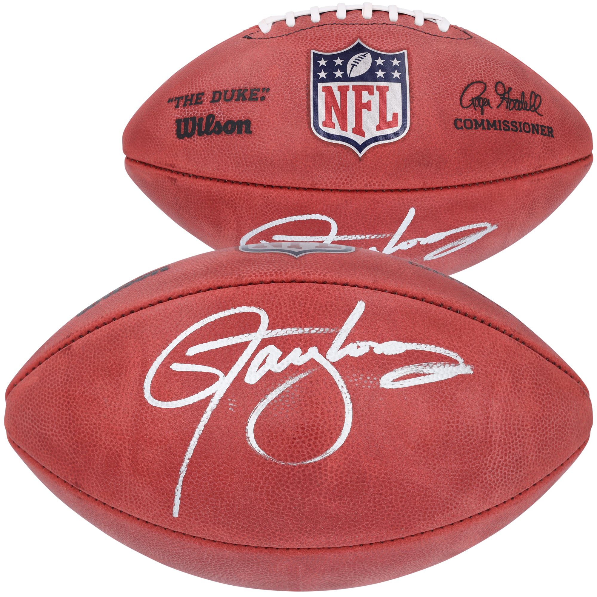Ballon de football en couleur autographié par Lawrence Taylor des New York Giants