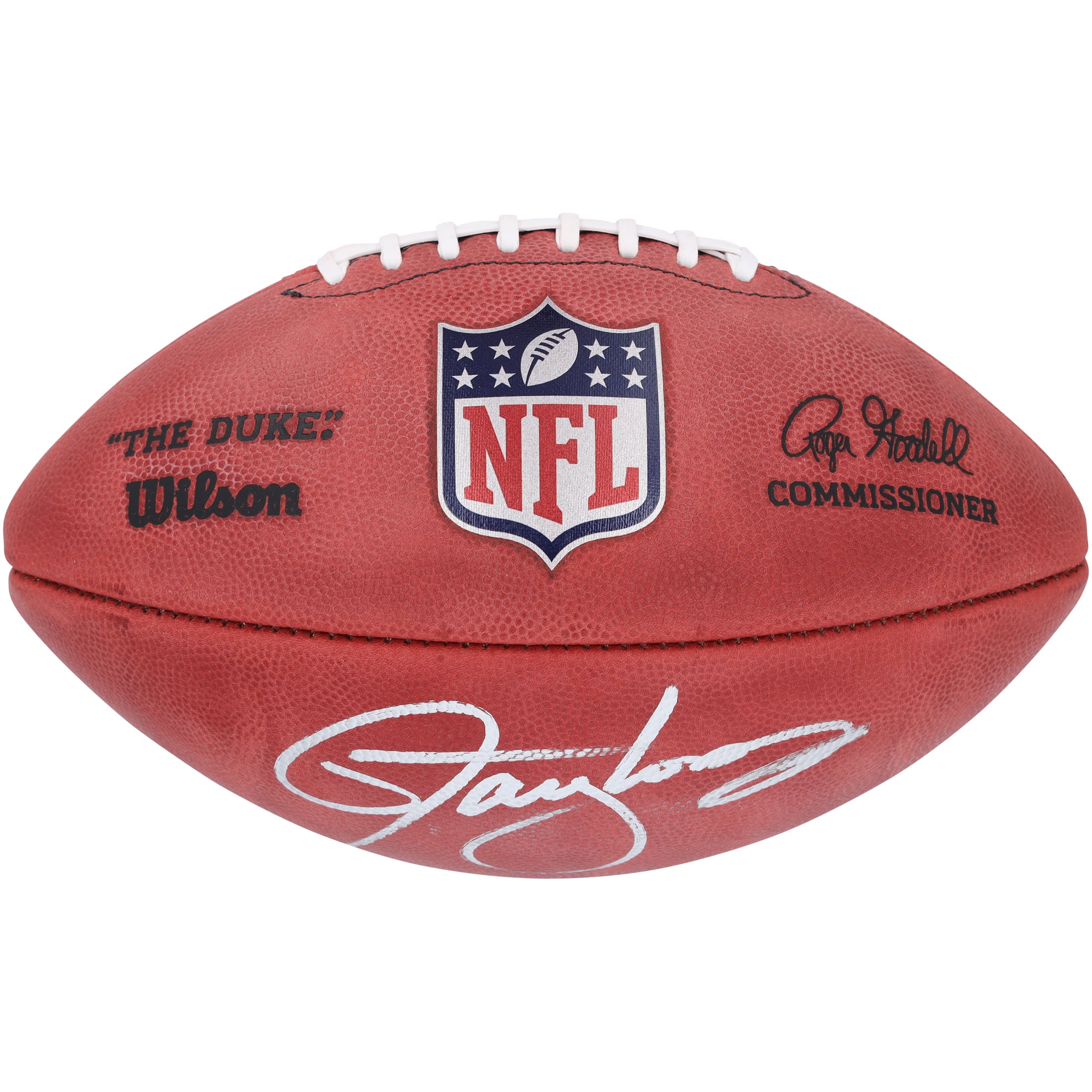 Ballon de football en couleur autographié par Lawrence Taylor des New York Giants