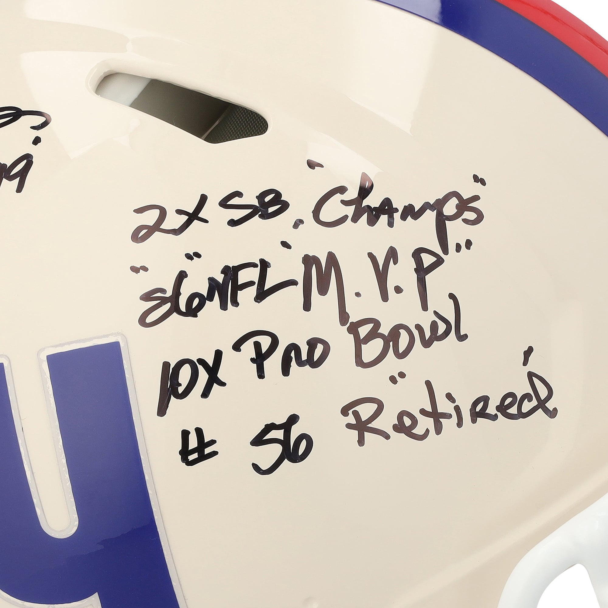 Casque Riddell Retro Speed ​​Authentic autographié par Lawrence Taylor (New York Giants) avec inscriptions multiples