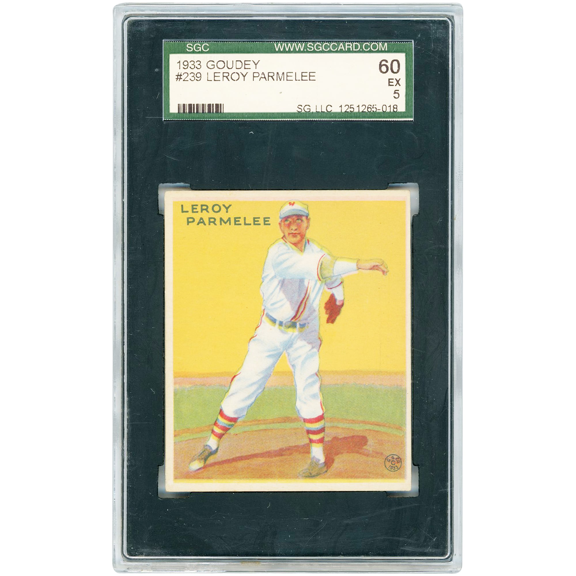 Leroy Parmelee New York Giants 1933 Goudey #239 SGC Authenticated 5 Rookie Card