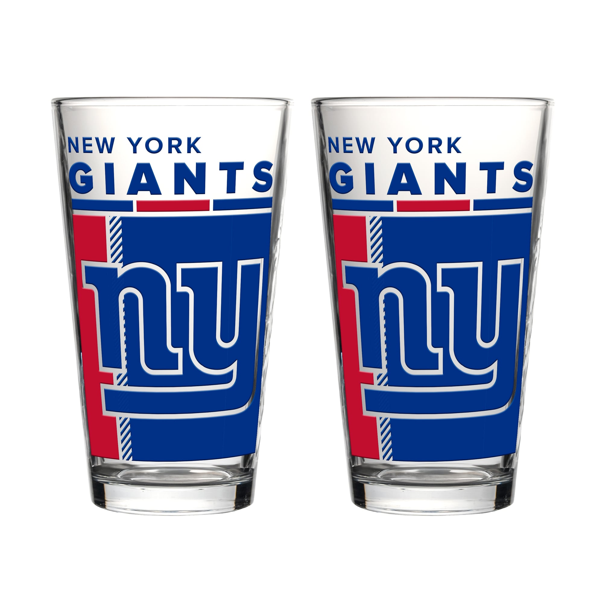 Ensemble de deux verres à bière Logo Brands New York Giants de 473 ml (16 oz).