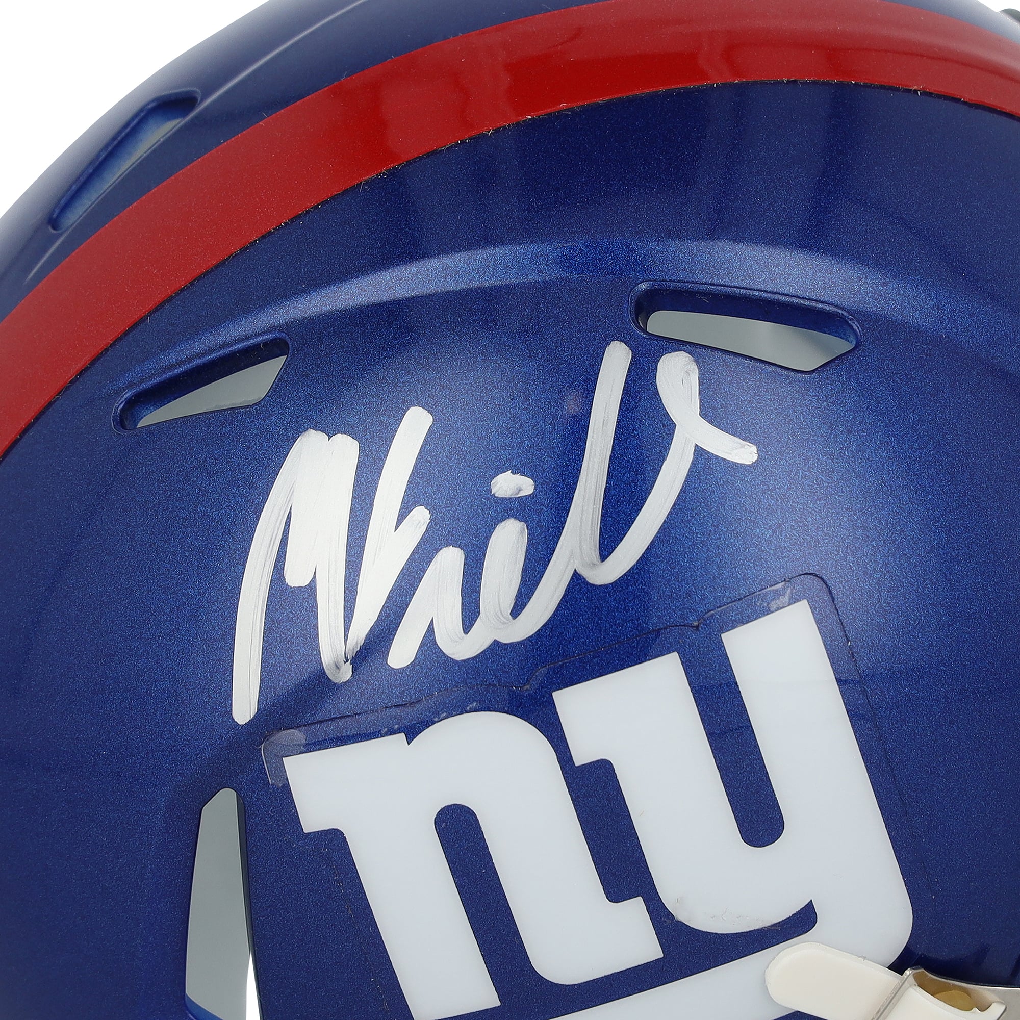 Malachi Fields New York Giants Autographed Riddell Speed Mini Helmet