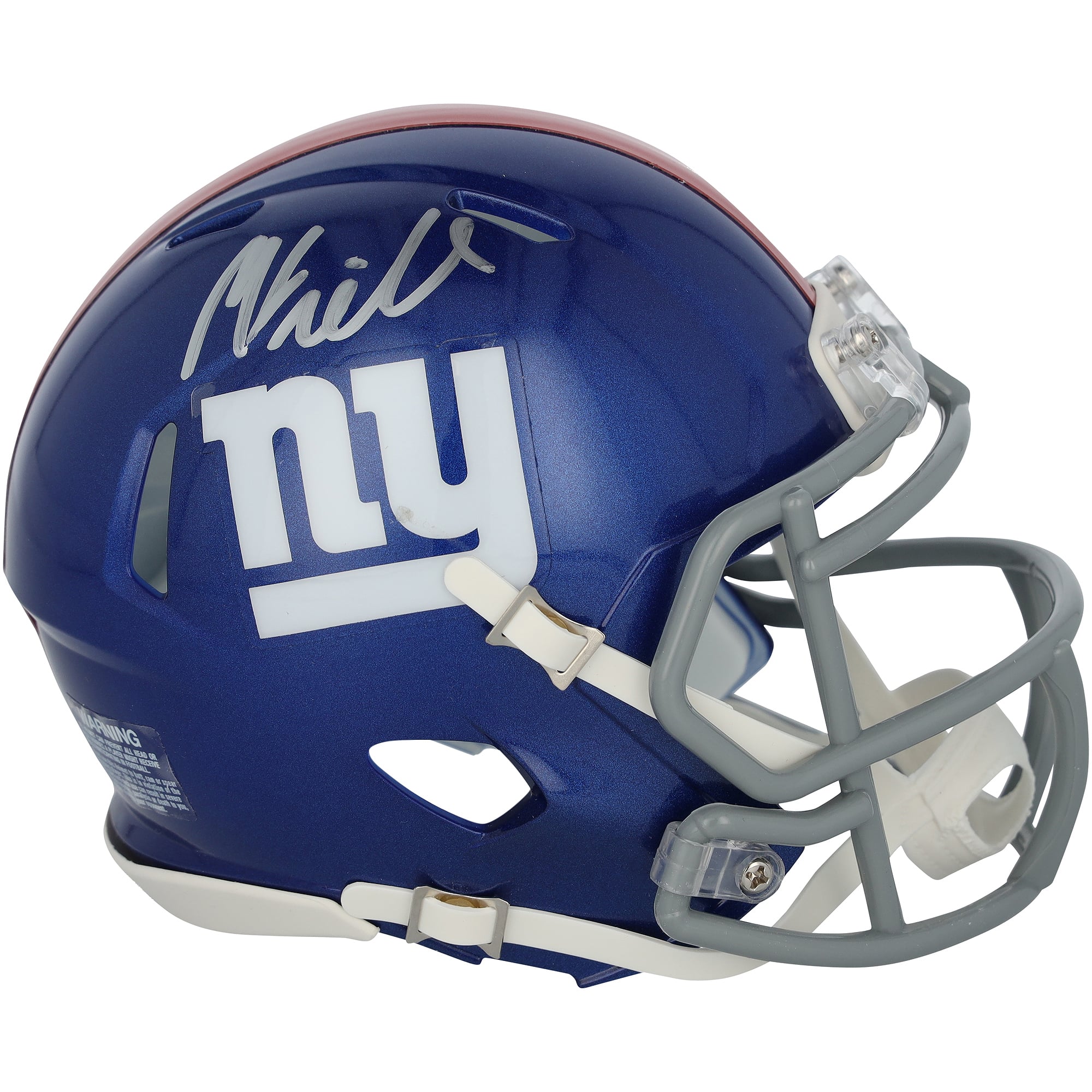 Malachi Fields New York Giants Autographed Riddell Speed Mini Helmet