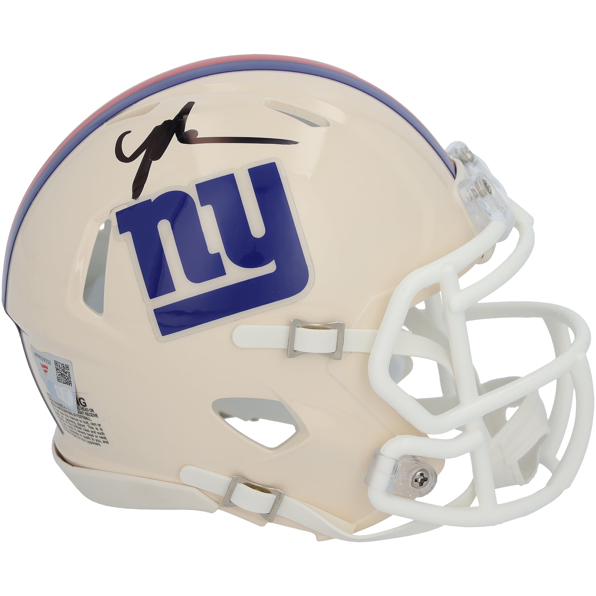 Malik Nabers New York Giants Autographed Riddell Retro Speed Mini Helmet