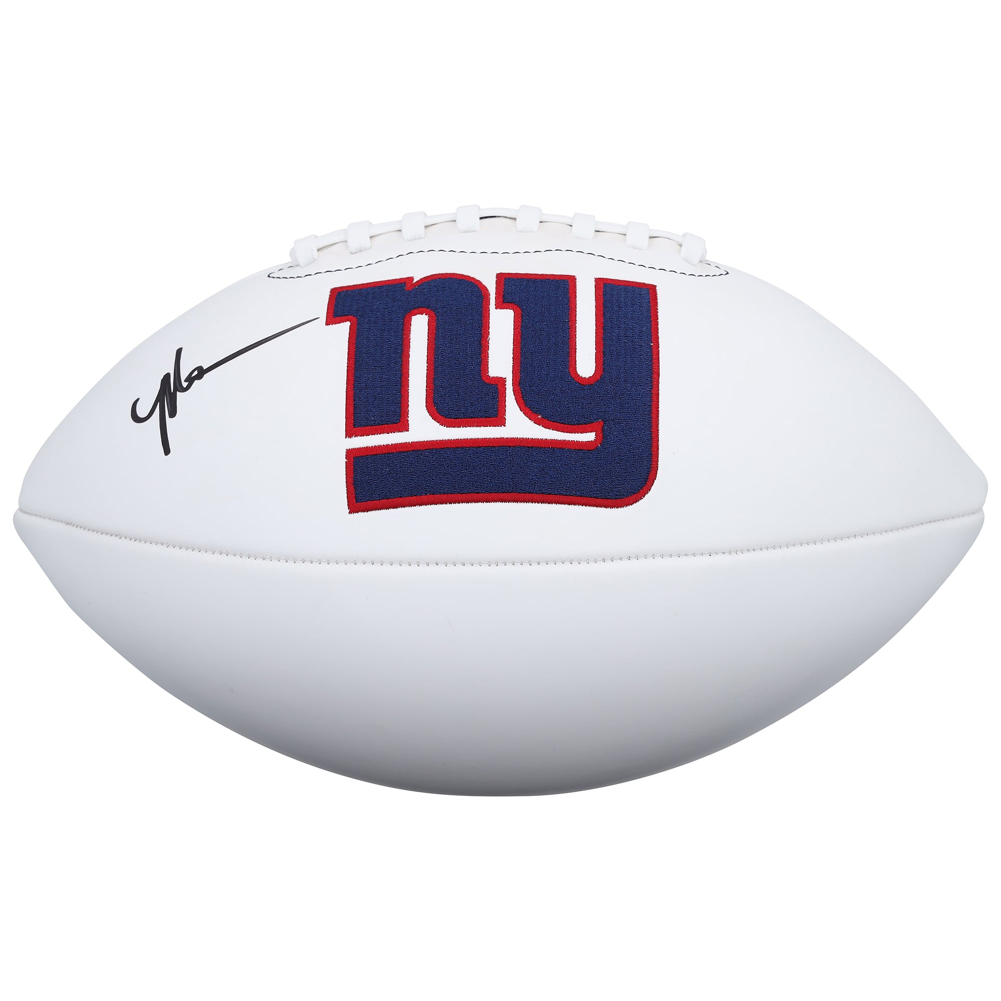 Malik Nabers New York Giants Autographed Wilson White Panel Football