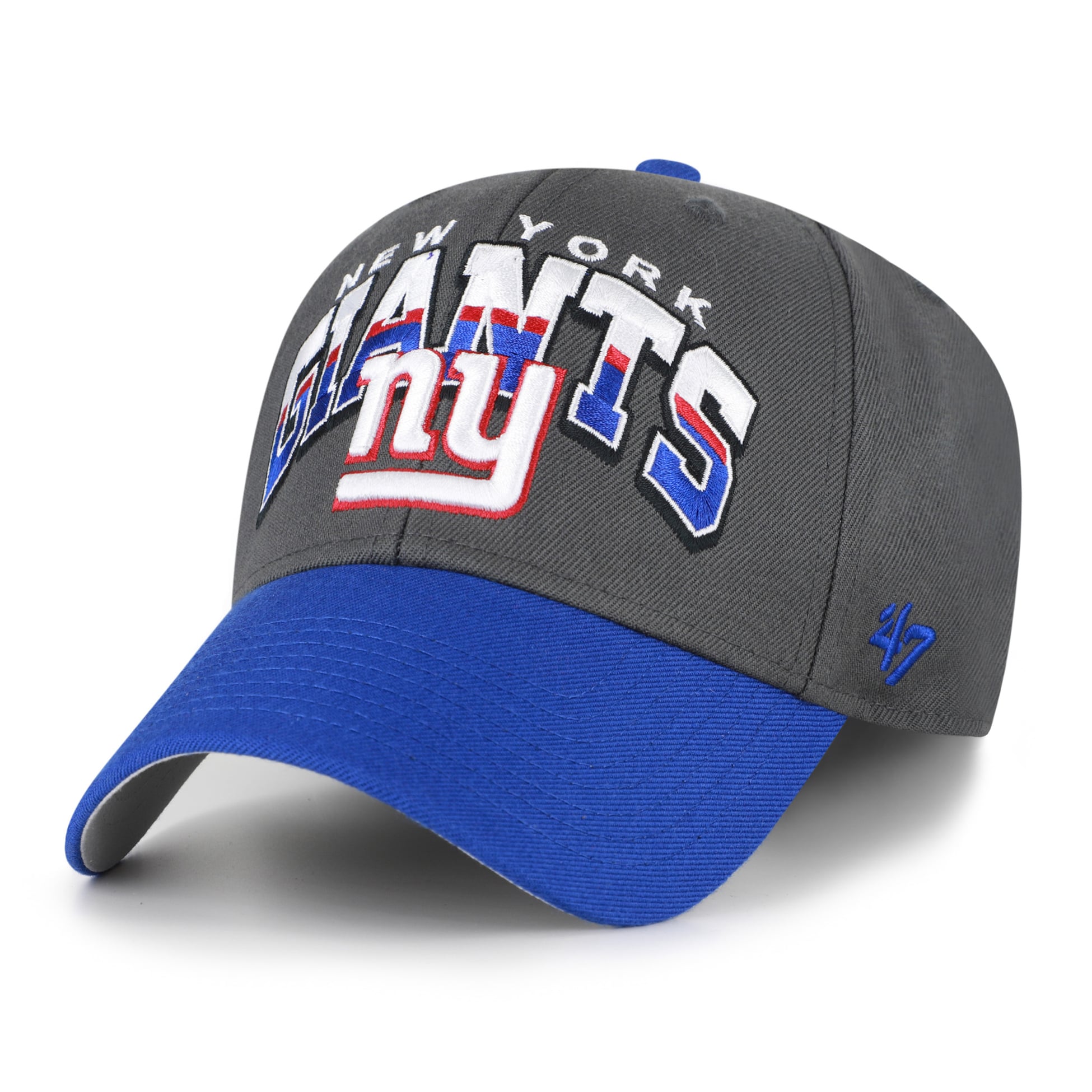 Men's '47 Charcoal New York Giants Split Block MVP Adjustable Hat
