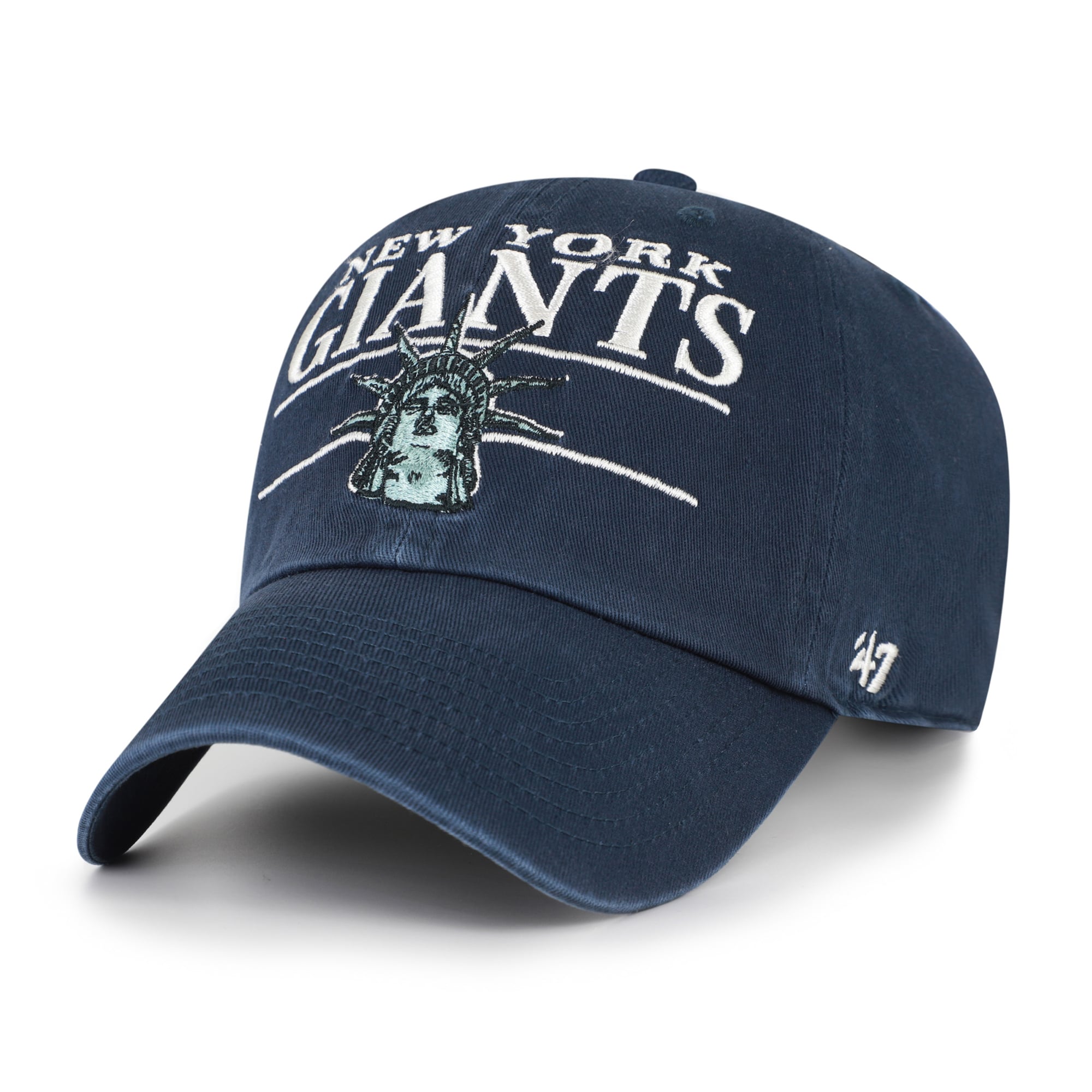 Men's '47 Navy New York Giants Throwback Graphic Clean Up Adjustable Hat
