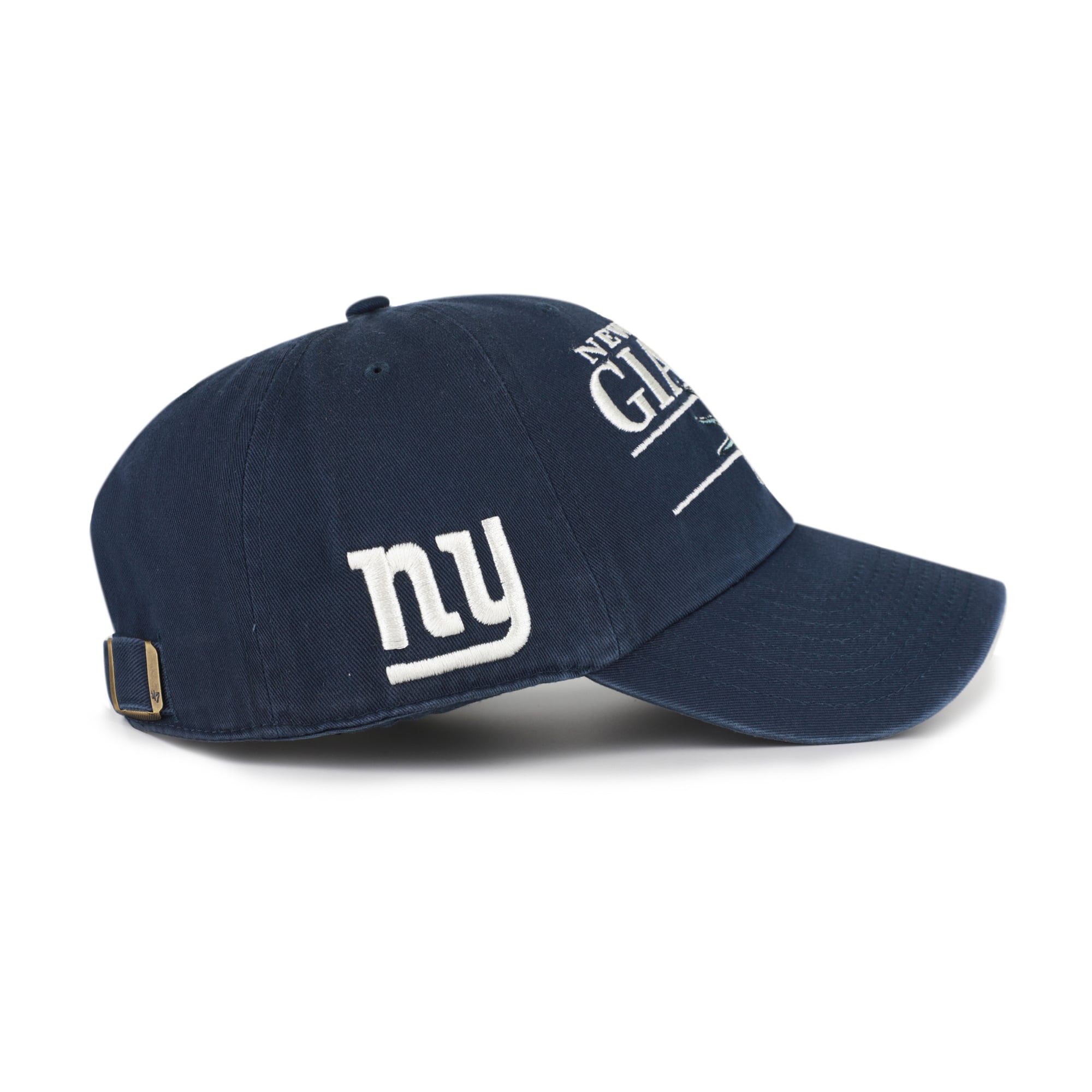Men's '47 Navy New York Giants Throwback Graphic Clean Up Adjustable Hat