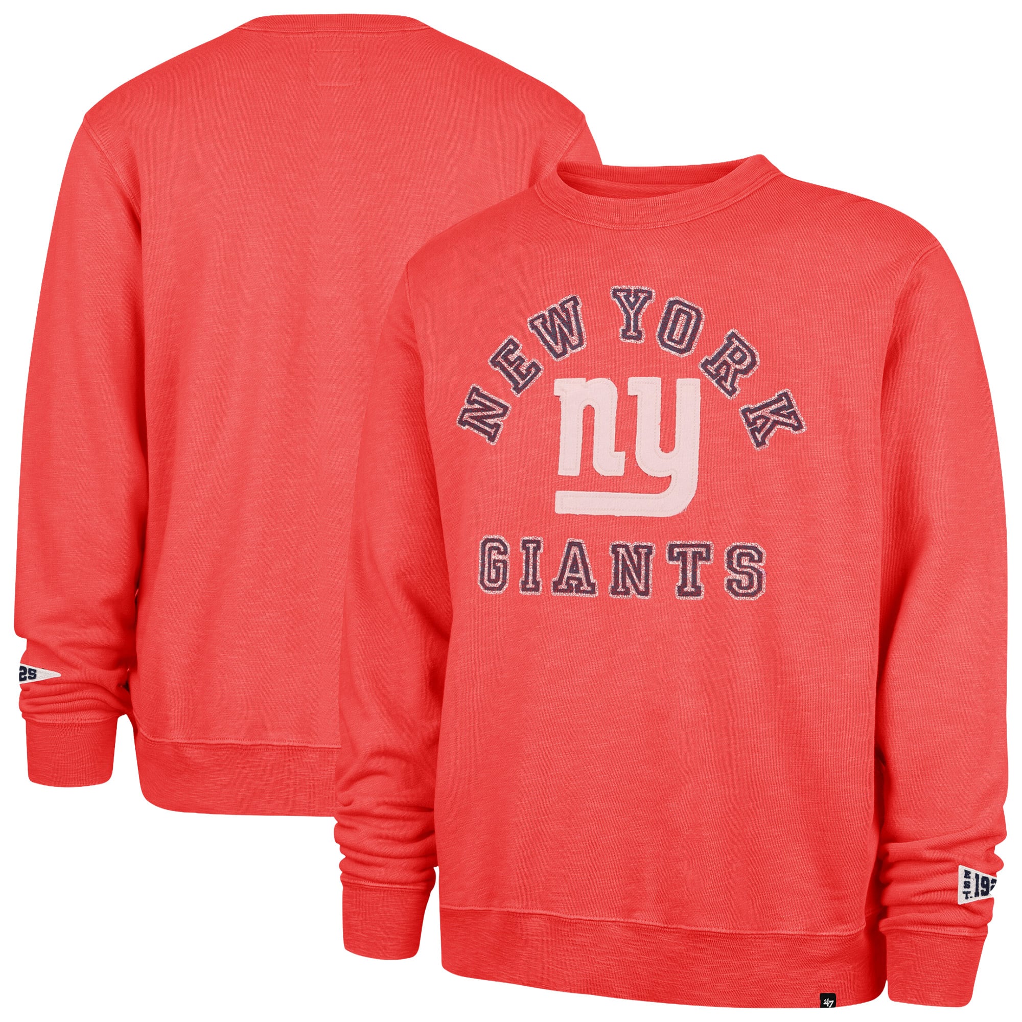 Men's '47 Red New York Giants Calderwood Well Worn French Terry Sweatshirt