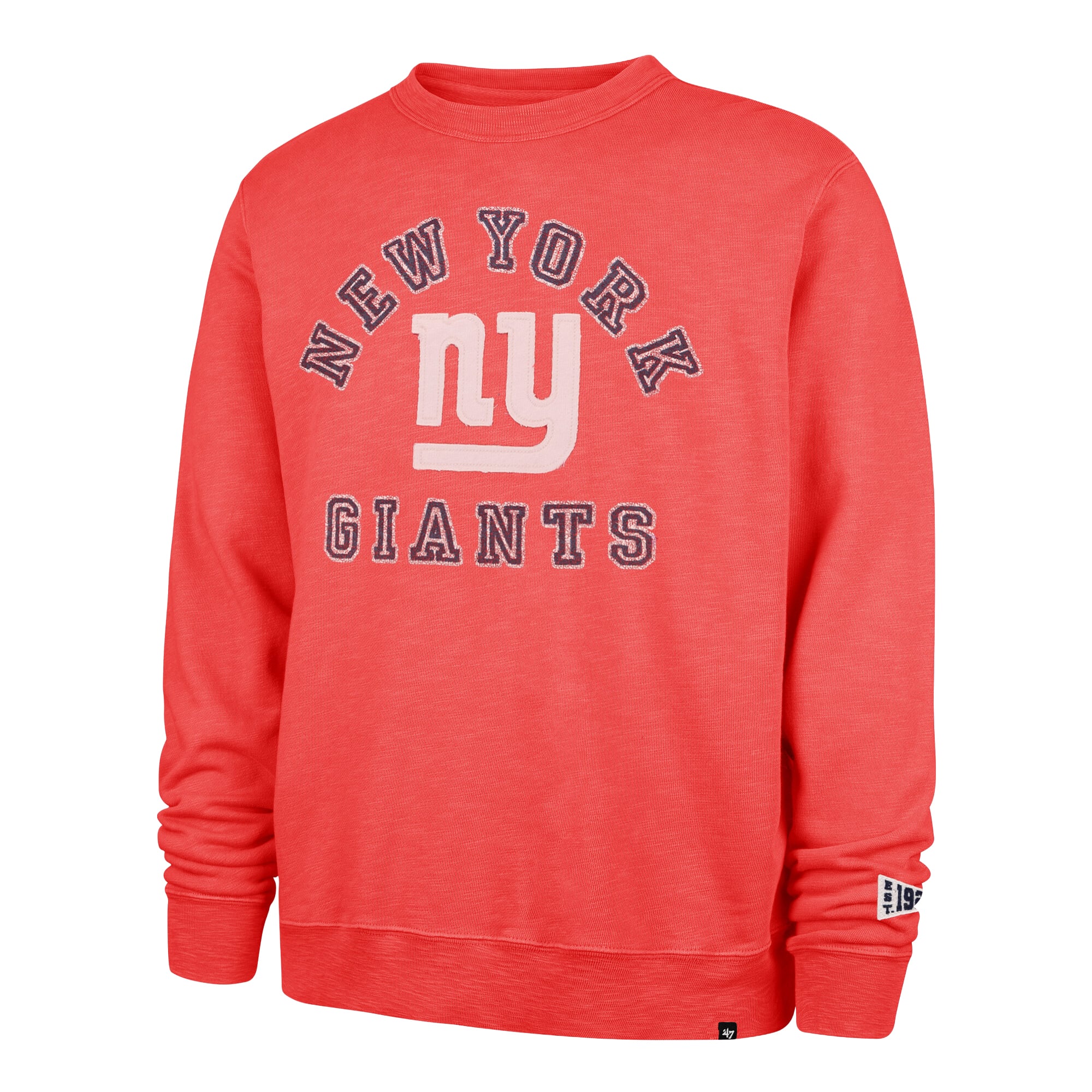 Men's '47 Red New York Giants Calderwood Well Worn French Terry Sweatshirt