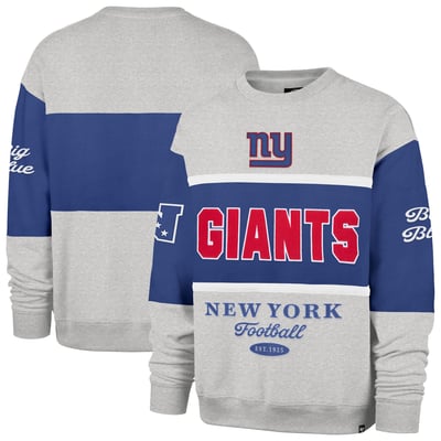 New York Giants '47 Blockfield Maximalist Sweatshirt - Royal/Heather Gray