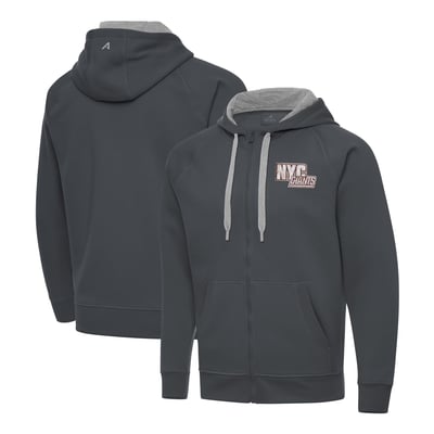 New York Giants Antigua Woodland Camo Victory Full-Zip Hoodie - Charcoal