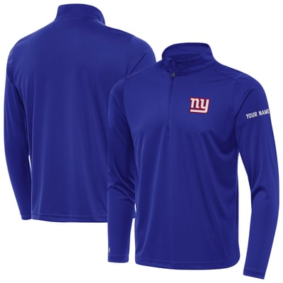 New York Giants Antigua  Personalized Tribute Quarter-Zip Pullover - Royal
