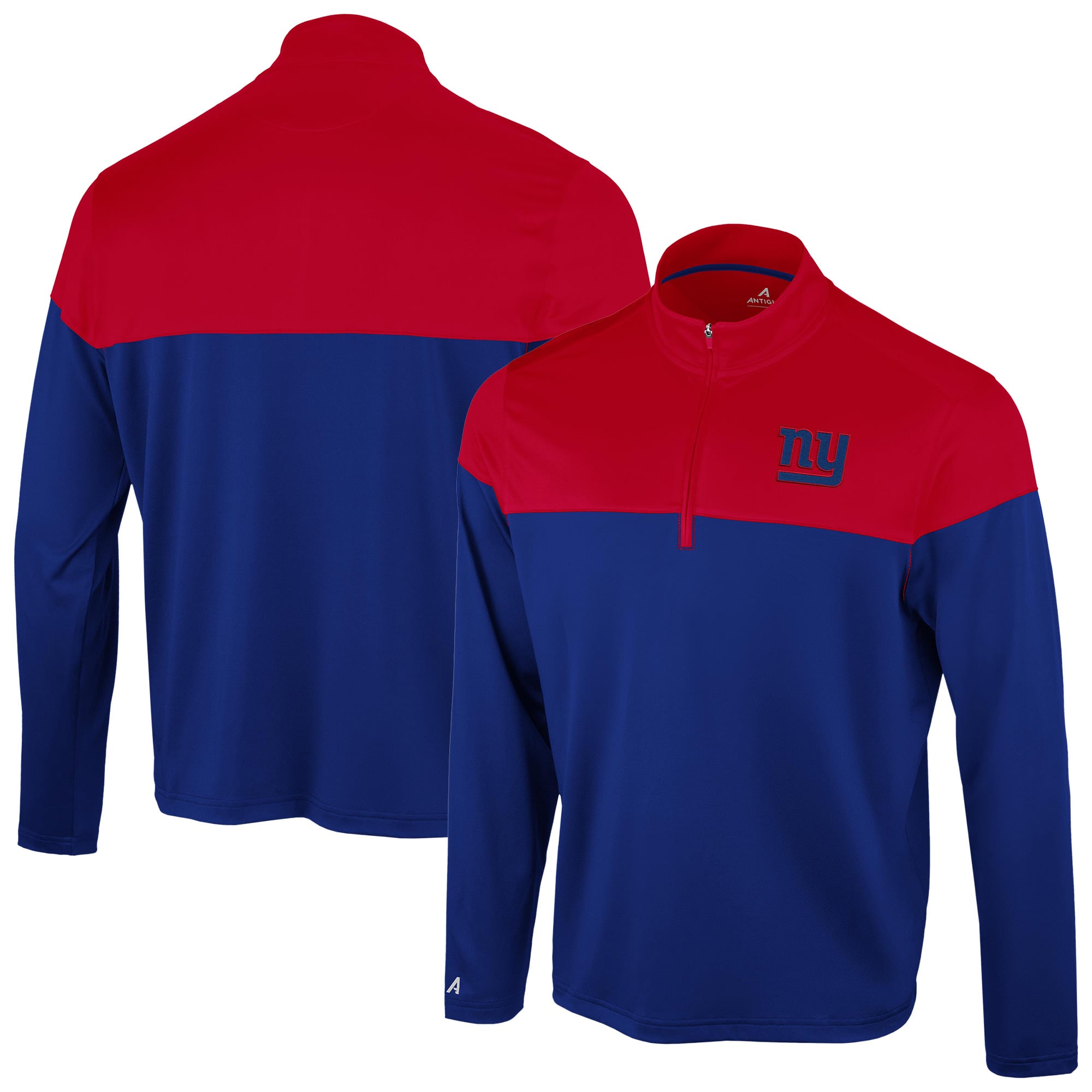 Pull à col zippé Antigua Royal/Rouge New York Giants pour homme