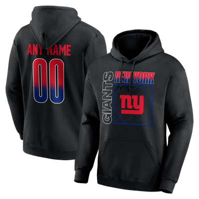 New York Giants Home Field Pop Personalized Name & Number Hoodie - Black