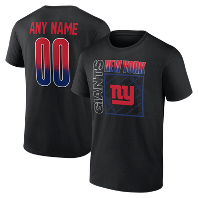 New York Giants Home Field Pop Personalized Name & Number T-Shirt - Black