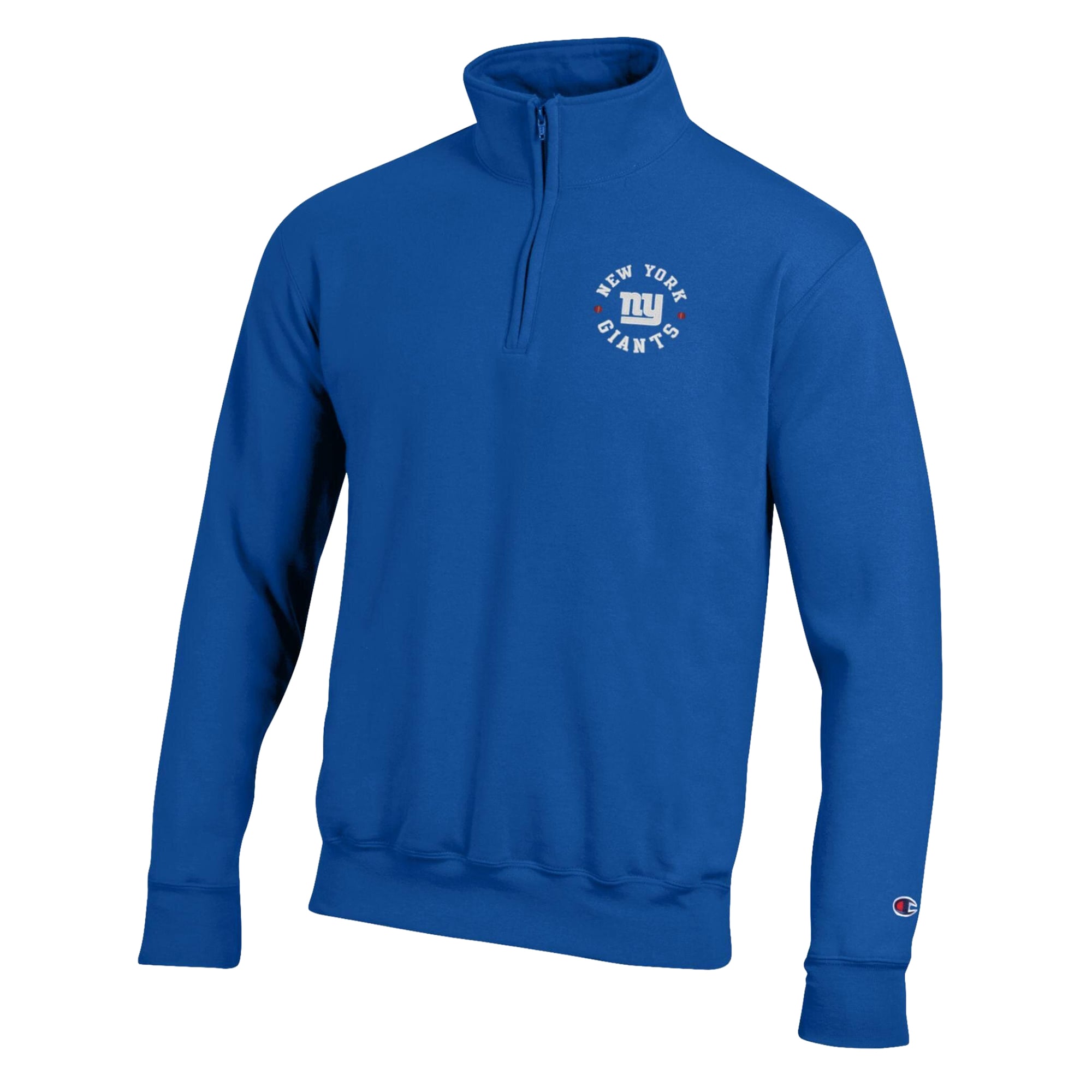 Men's Champion Royal New York Giants Powerblend Quarter-Zip Pullover