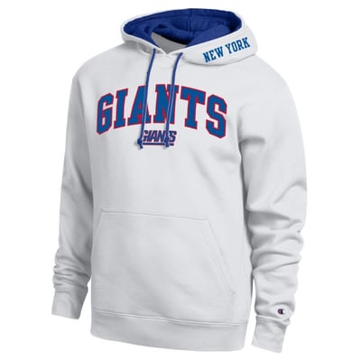  New York Giants Champion Contrast Hoodie - White/Royal