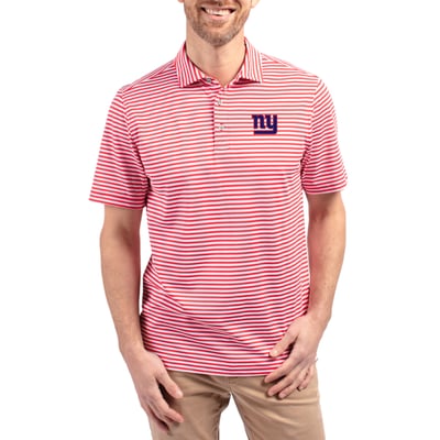 New York Giants Cutter & Buck Virtue Eco Pique Stripe Recycled Polo - Red