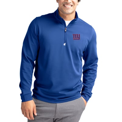  New York Giants Cutter & Buck Traverse Stretch Quarter-Zip Top - Royal
