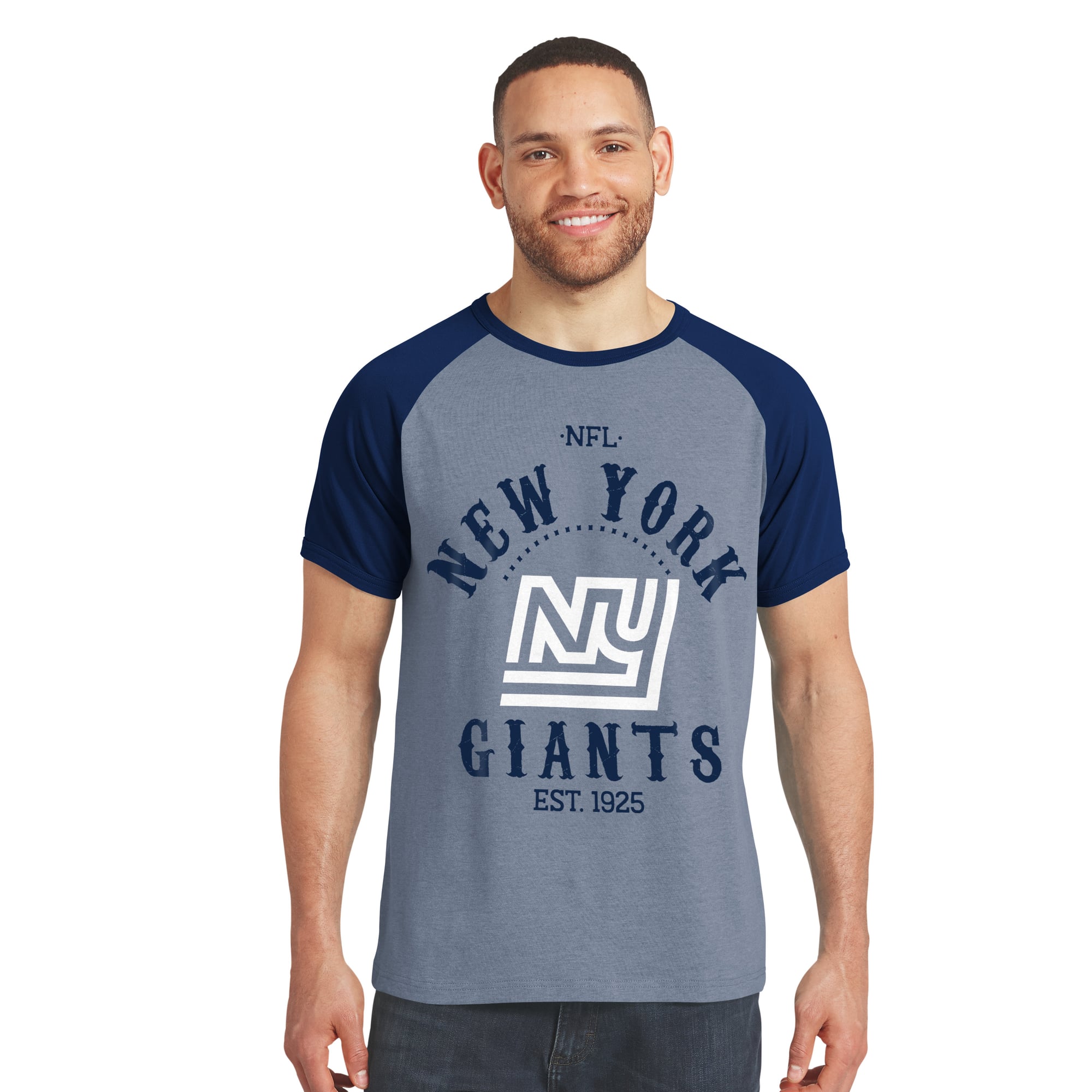 T-shirt raglan bleu marine New York Giants de la collection Darius Rucker pour homme par Fanatics