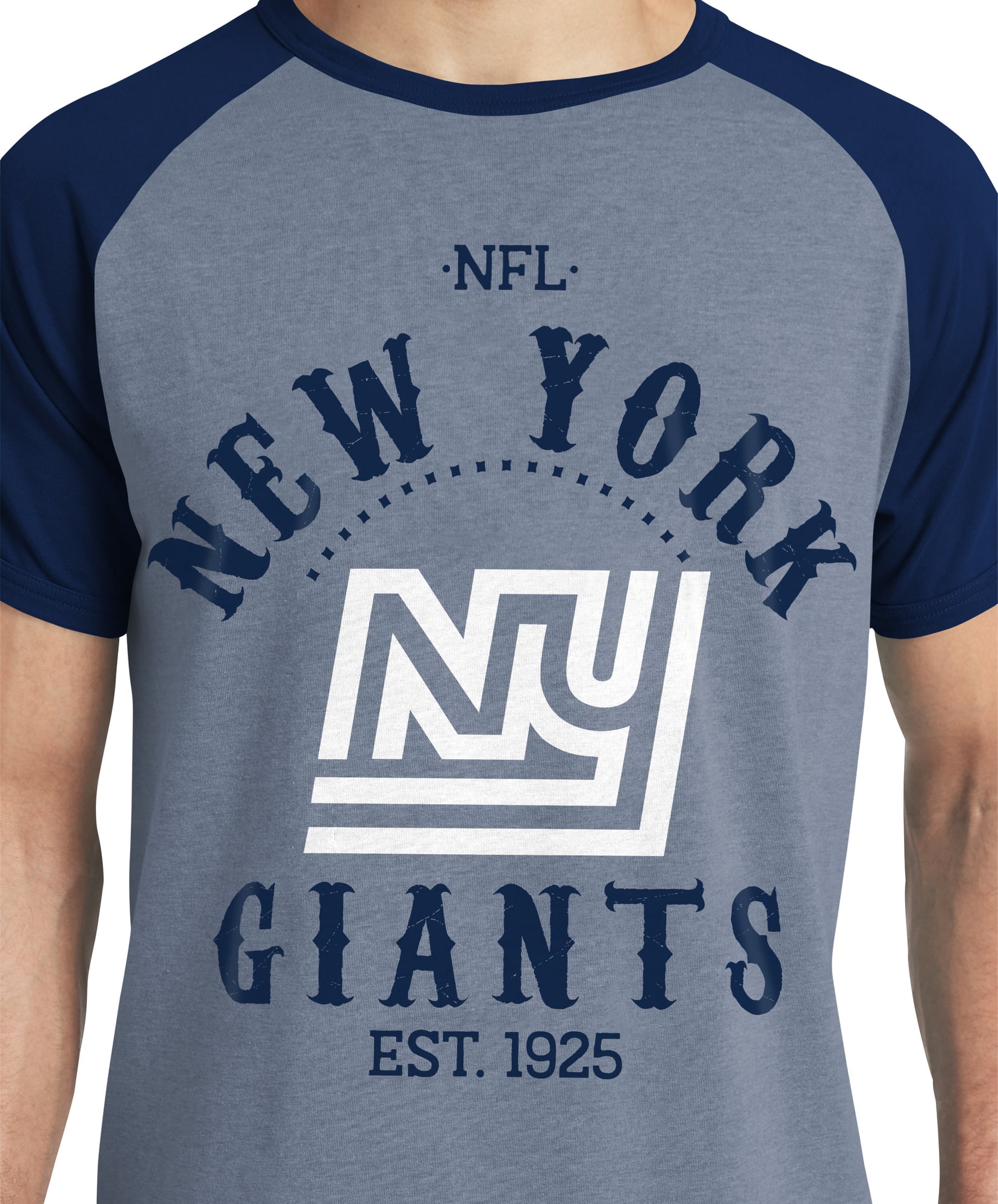 T-shirt raglan bleu marine New York Giants de la collection Darius Rucker pour homme par Fanatics