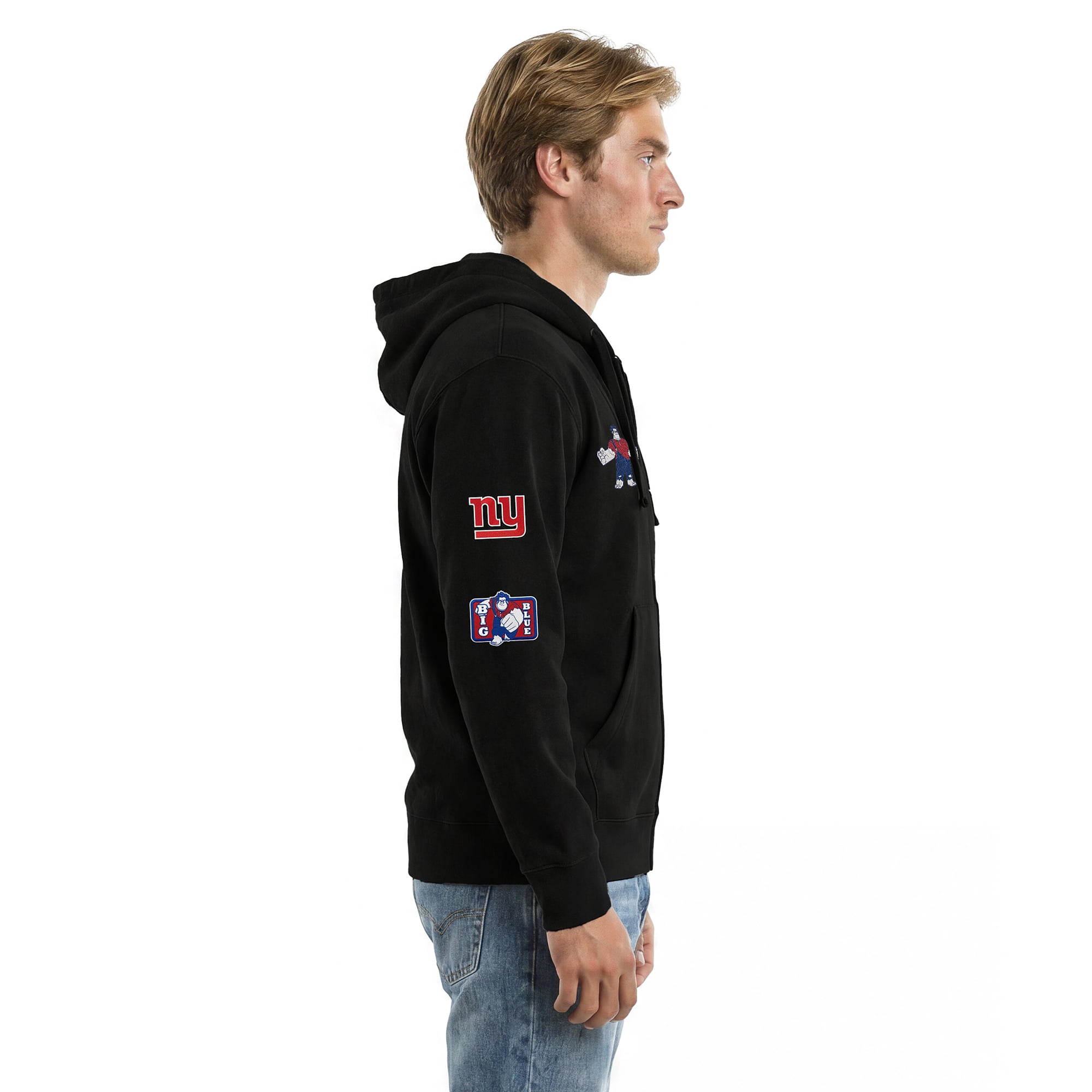 Sweat à capuche zippé Disney x Champion noir New York Giants Wreck-It Ralph All-Star pour homme