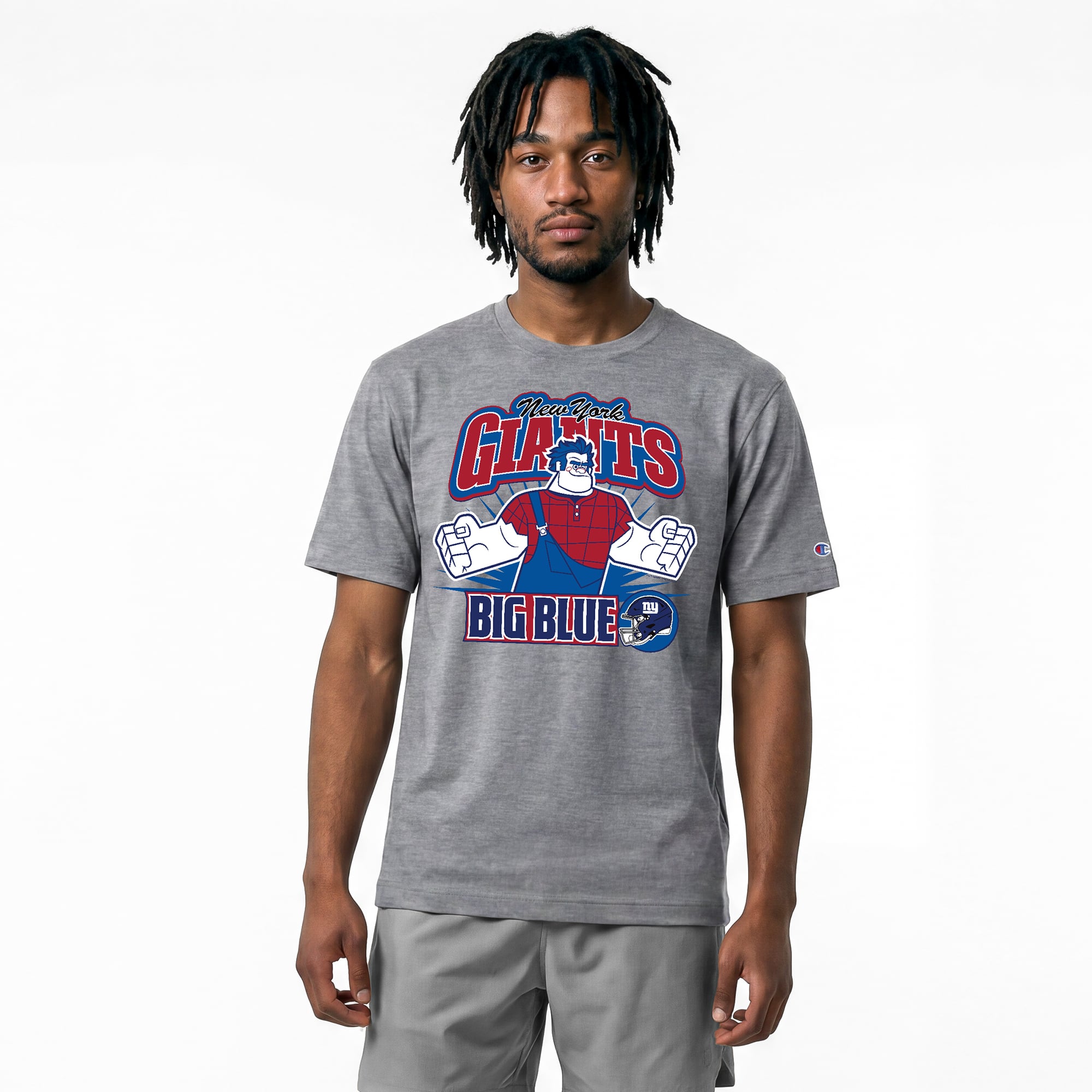 T-shirt homme Disney x Champion gris New York Giants Wreck-It Ralph All-Star