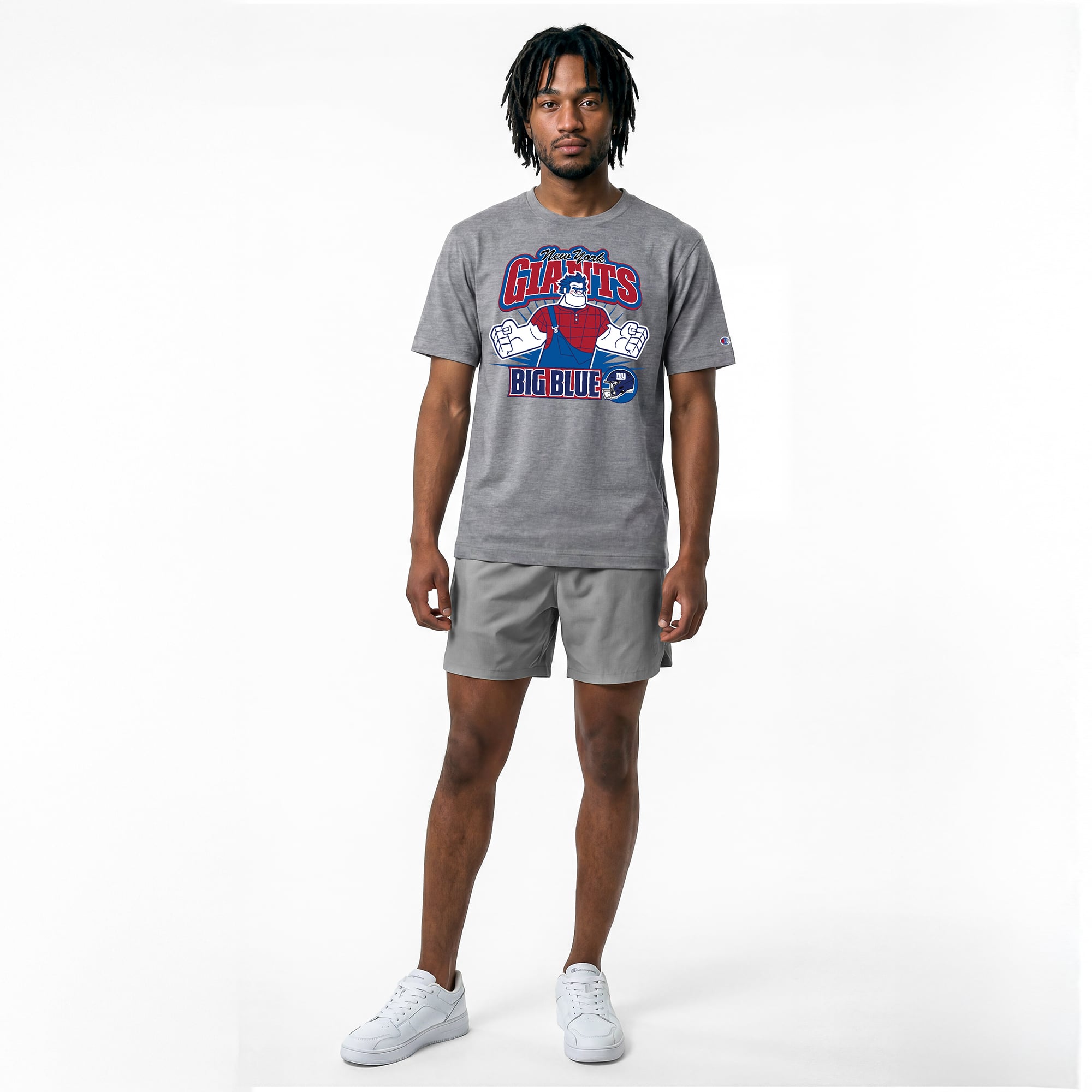 T-shirt homme Disney x Champion gris New York Giants Wreck-It Ralph All-Star