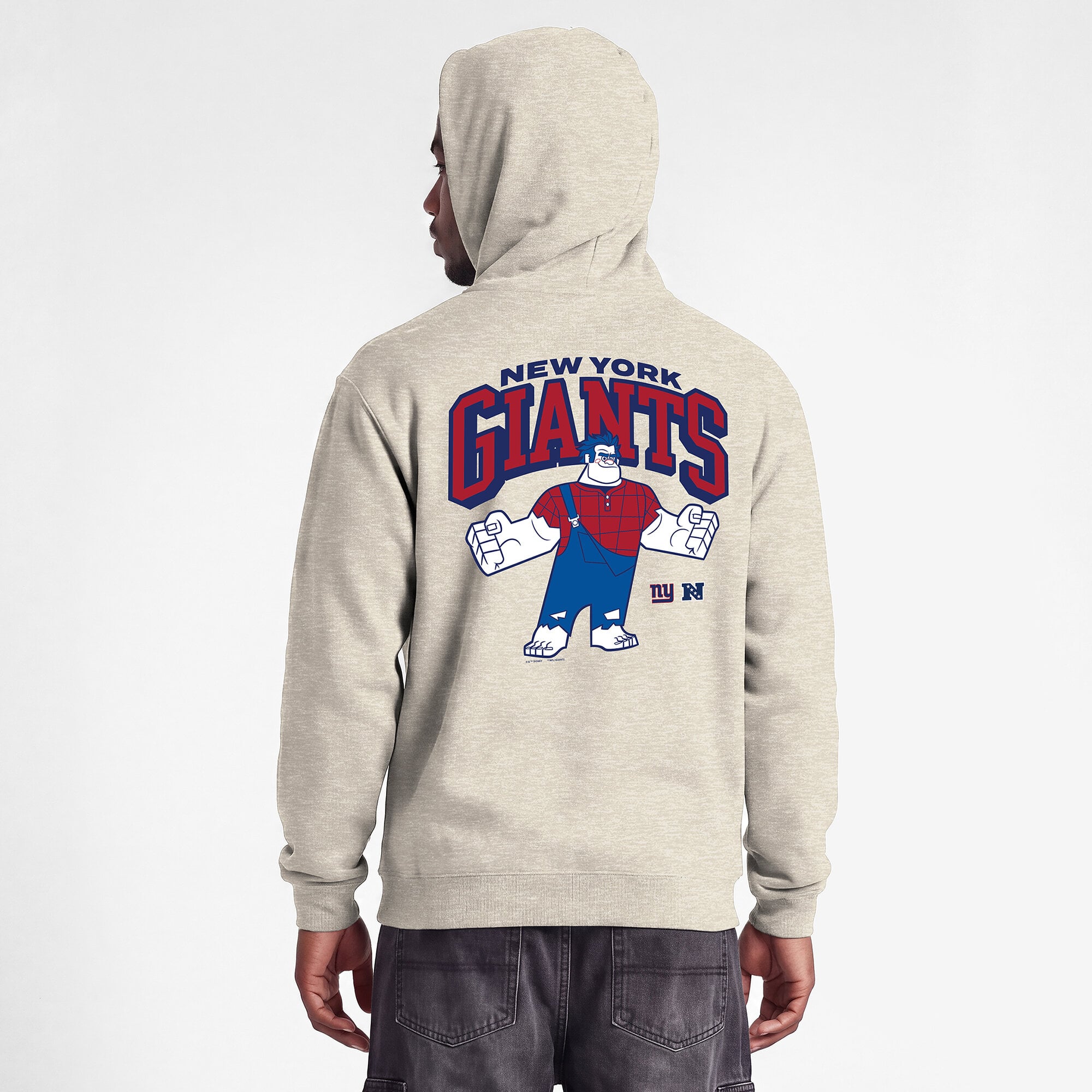 Sweat à capuche Disney x Champion Powerblend Fullback couleur avoine pour homme