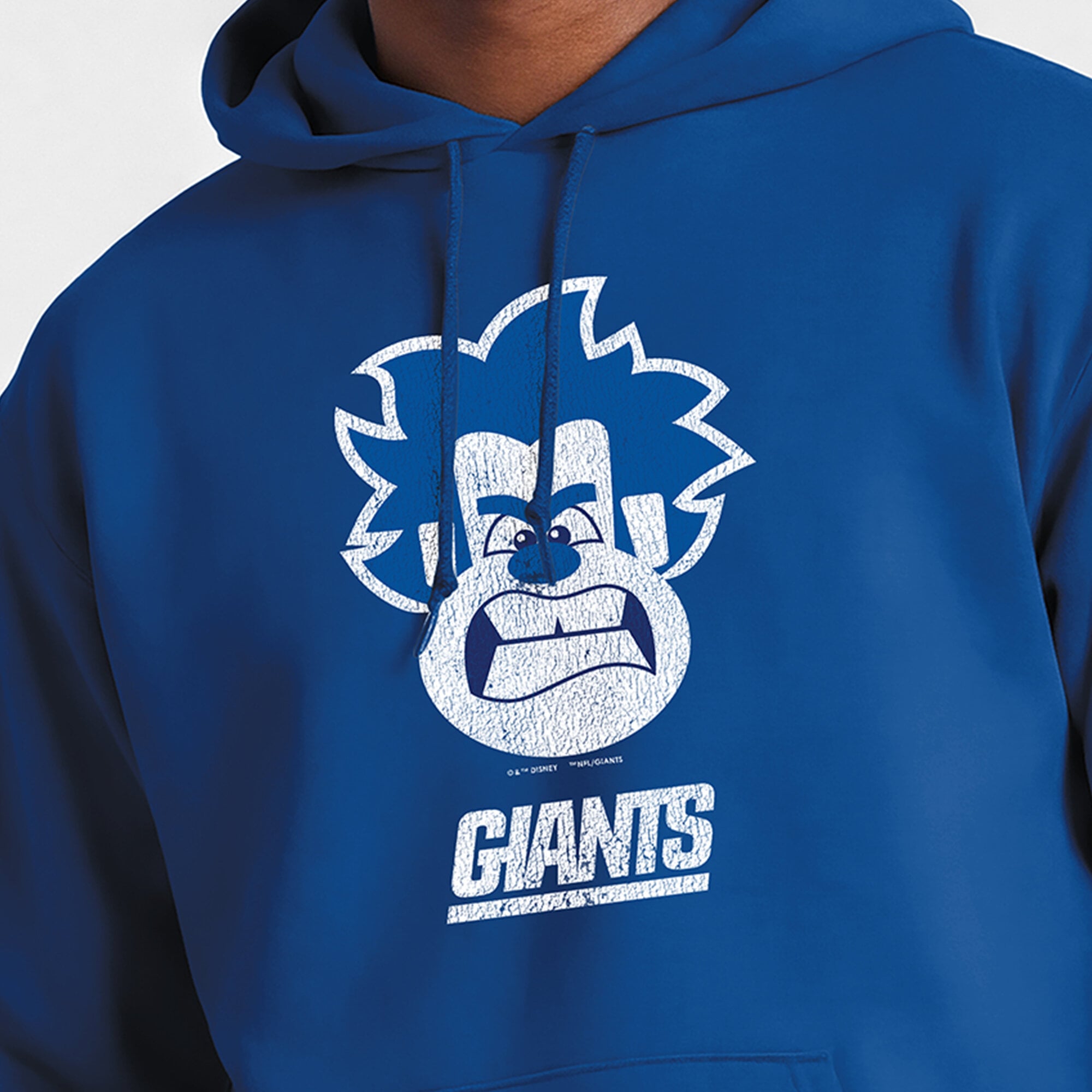 Sweat-shirt à capuche intégral Disney x Champion Royal New York Giants Powerblend pour homme