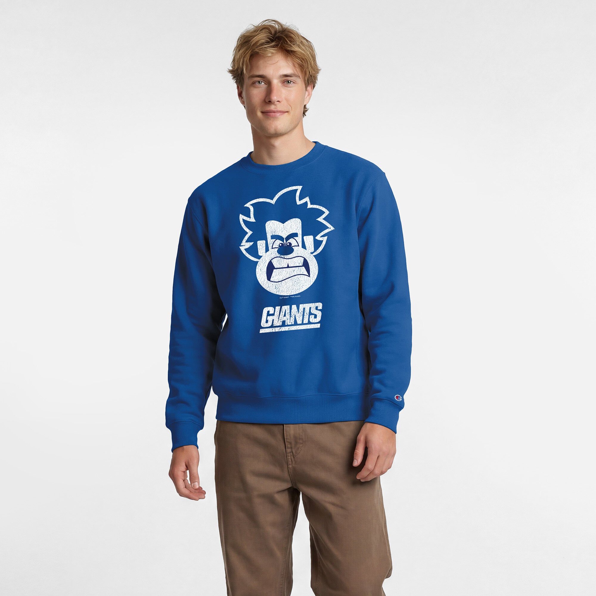 Sweat-shirt homme Disney x Champion Royal New York Giants Wreck-It Ralph Powerblend